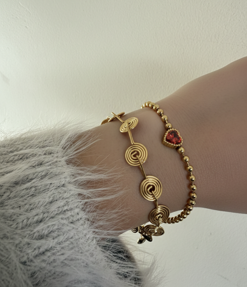 Reina Gold Spiral Bracelet
