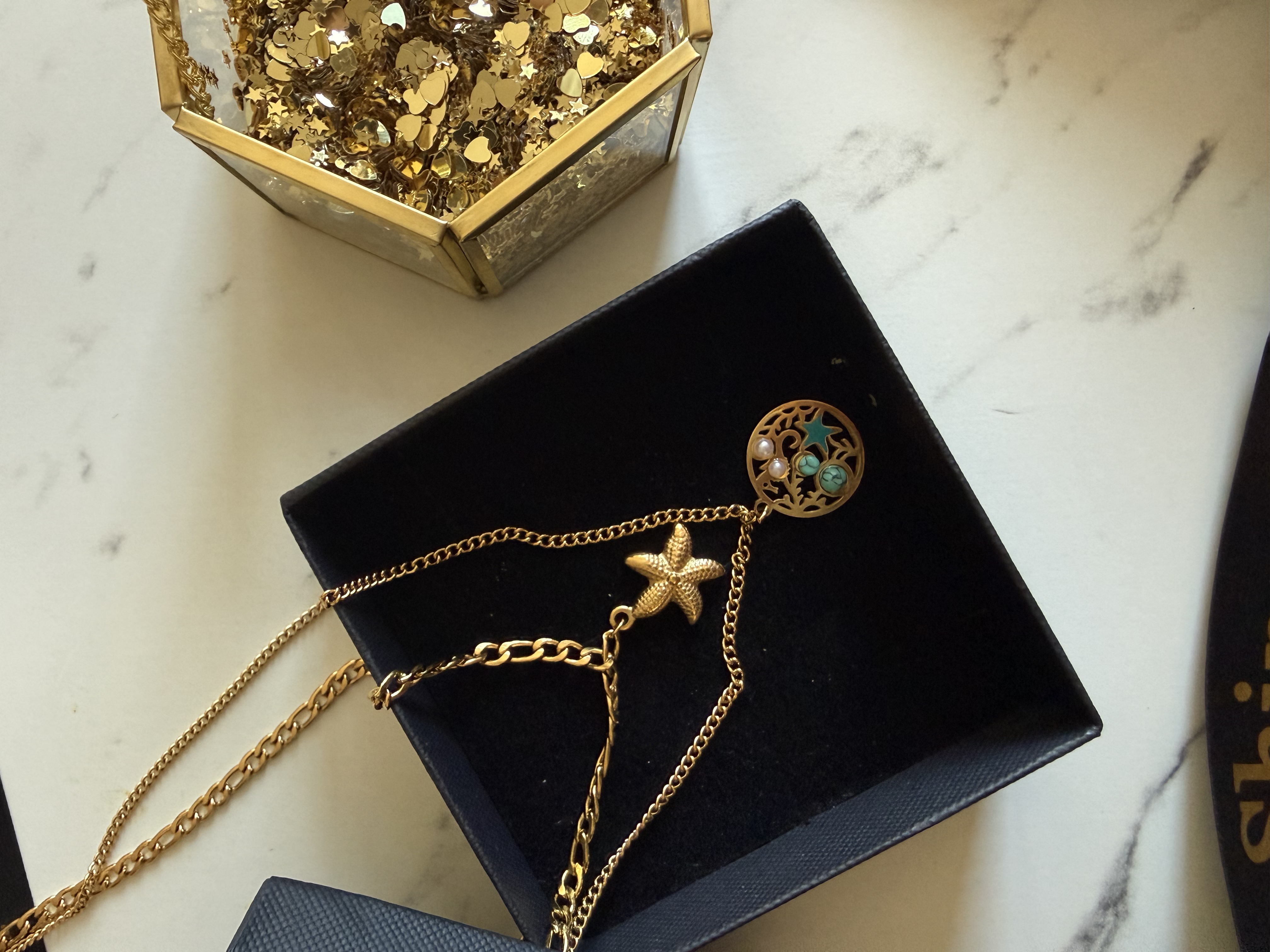 Mystic Layered Necklace | Double Layered 18K Gold Plated Waterproof Necklace 