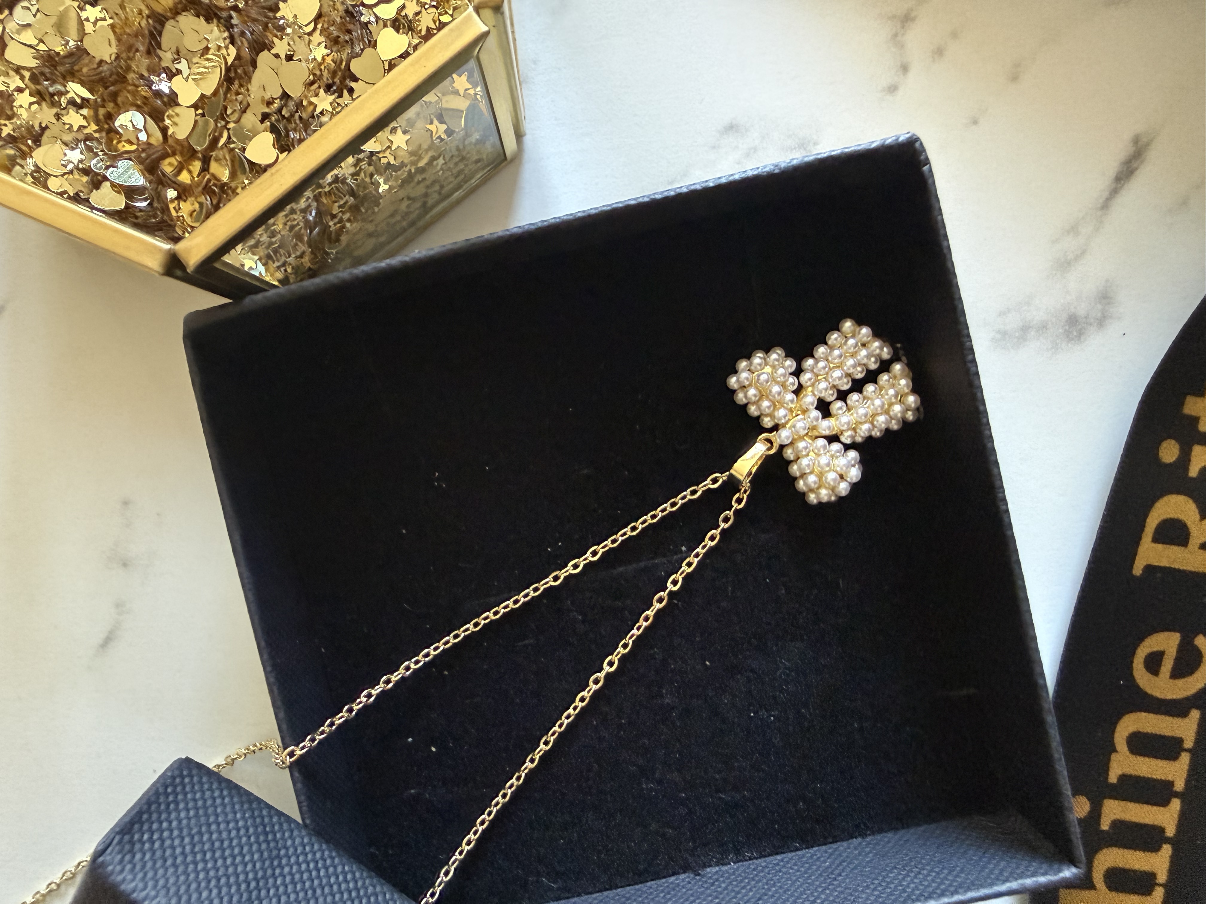 Gold Bow Pendant Necklace