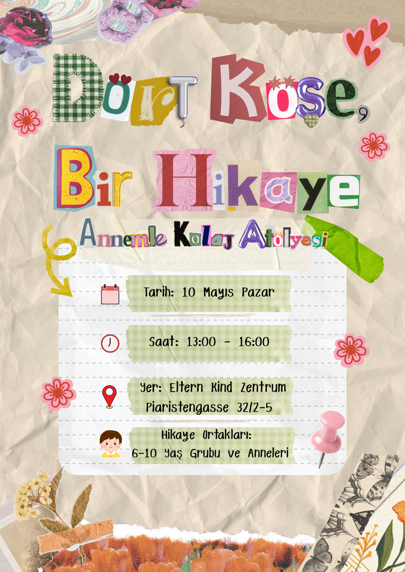 “Dört Köşe, Bir Hikaye” Annemle Kolaj Atölyesi