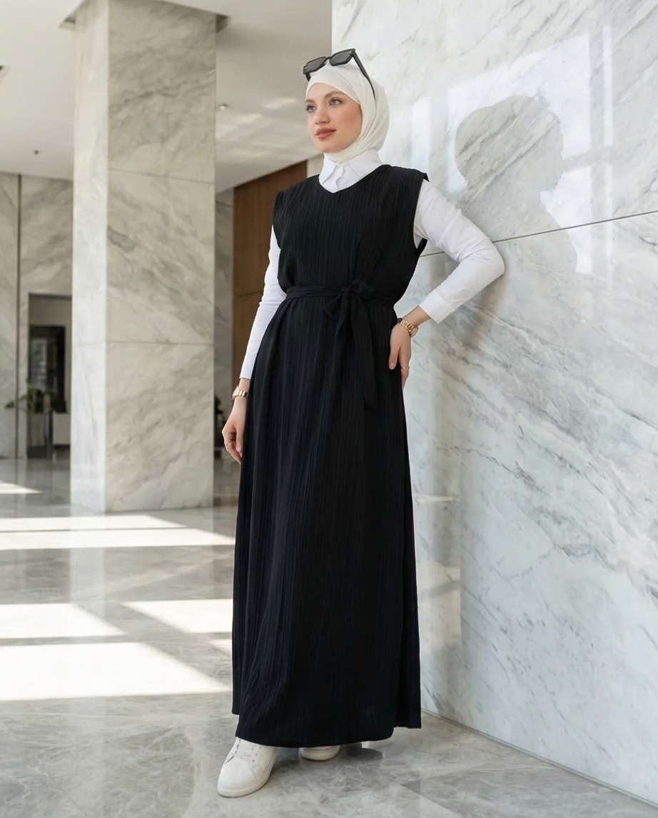 Basic Summer Cut Dress – Light Crushed Fabric