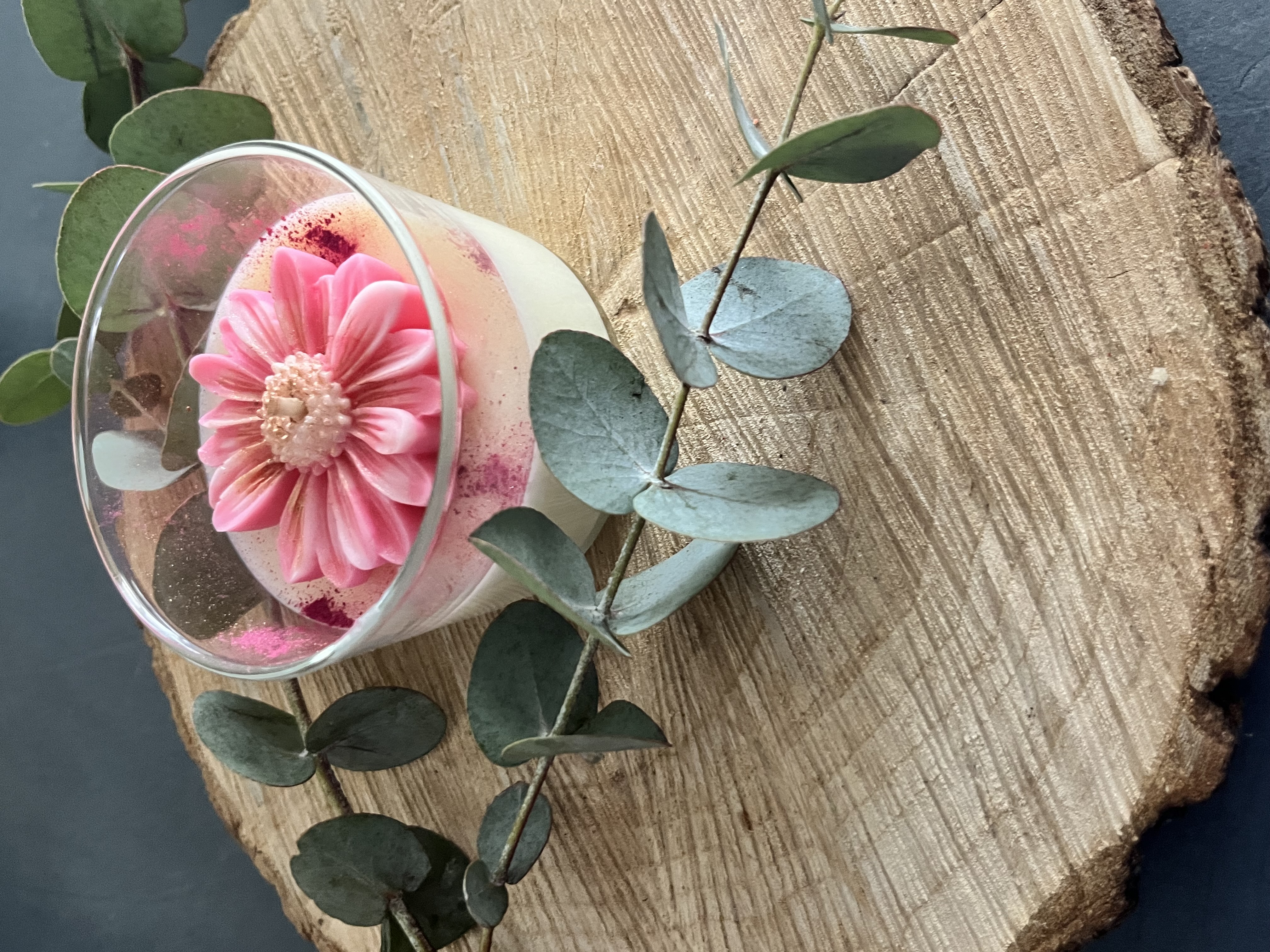 Bougie Pomme d'amour florale