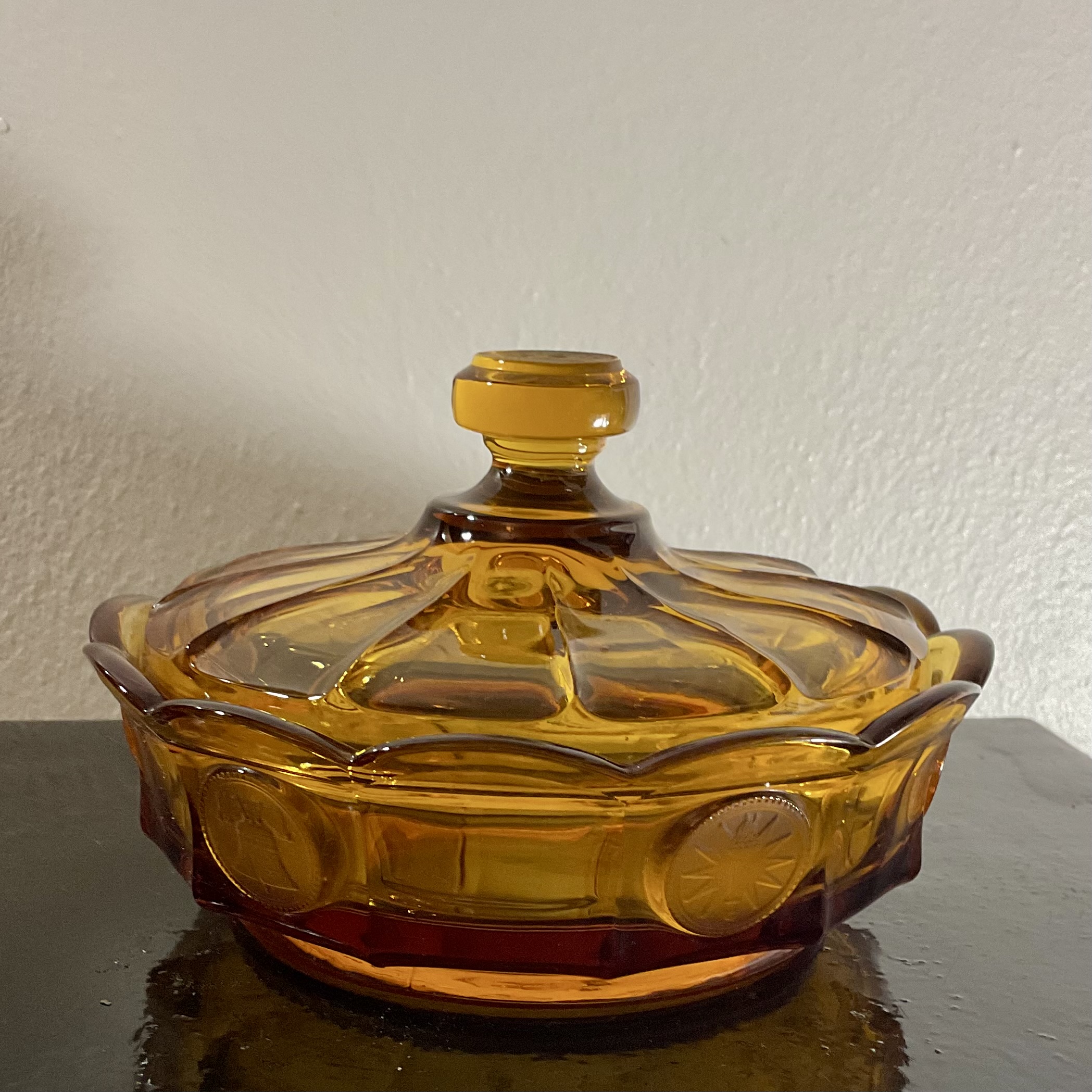 Fostoria Coin Covered Candy Dish