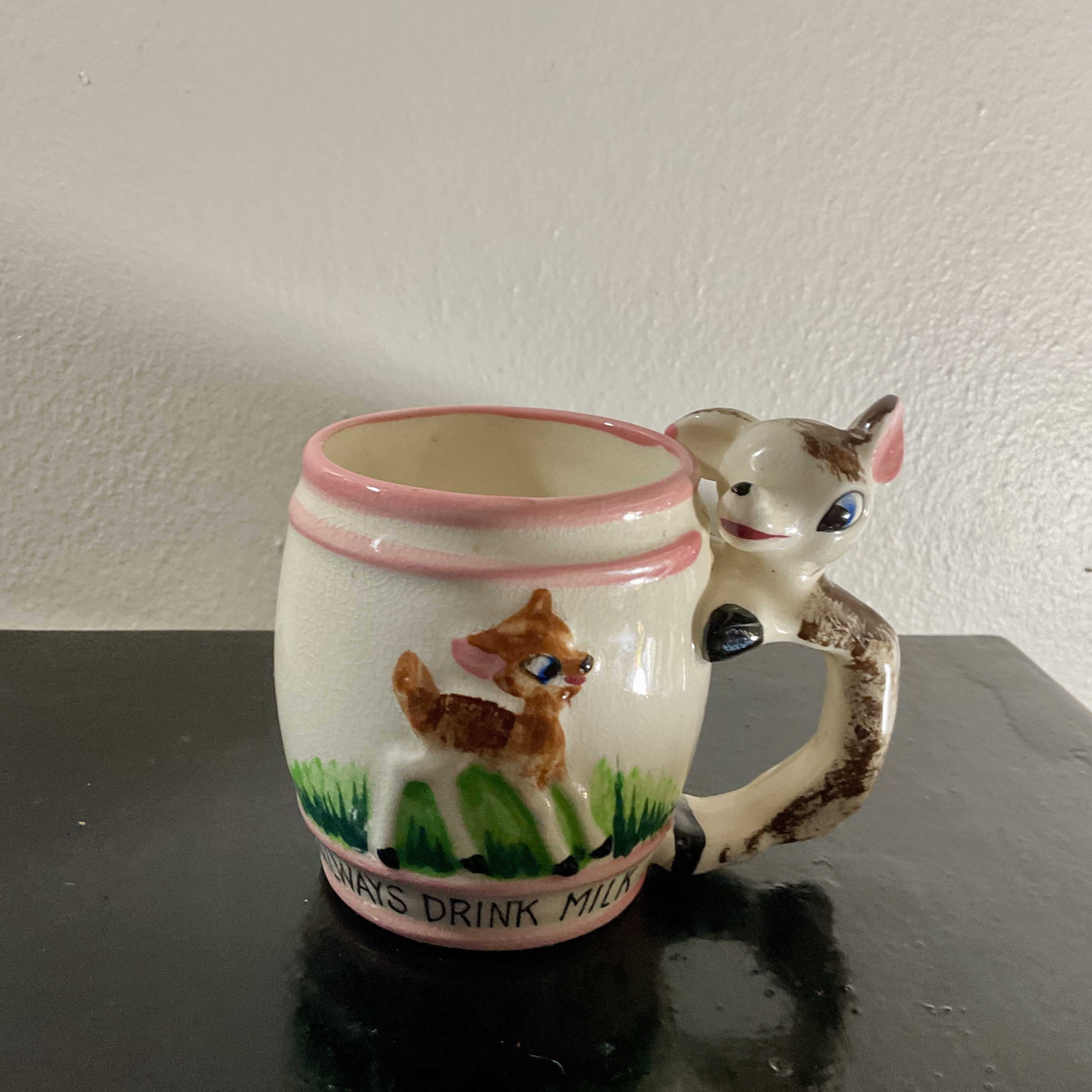 1950s Hand Painted Childrens Mug