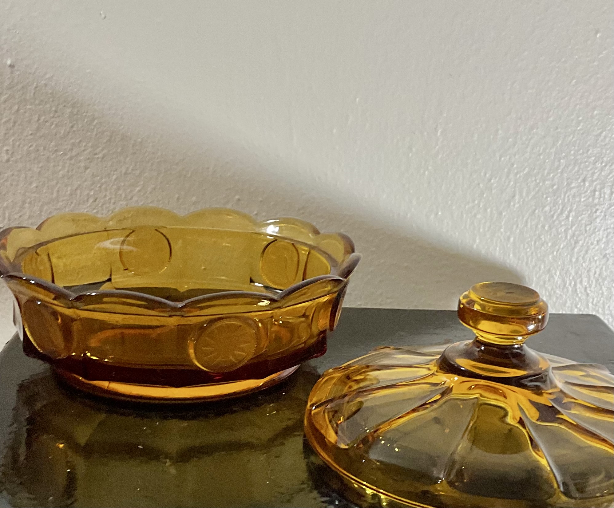 Fostoria Coin Covered Candy Dish