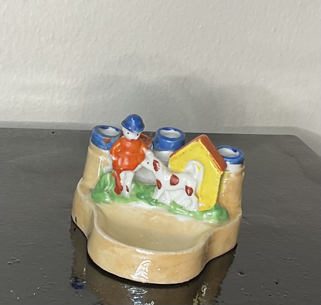 Vintage Porcelain Cigarette Holder Ashtray