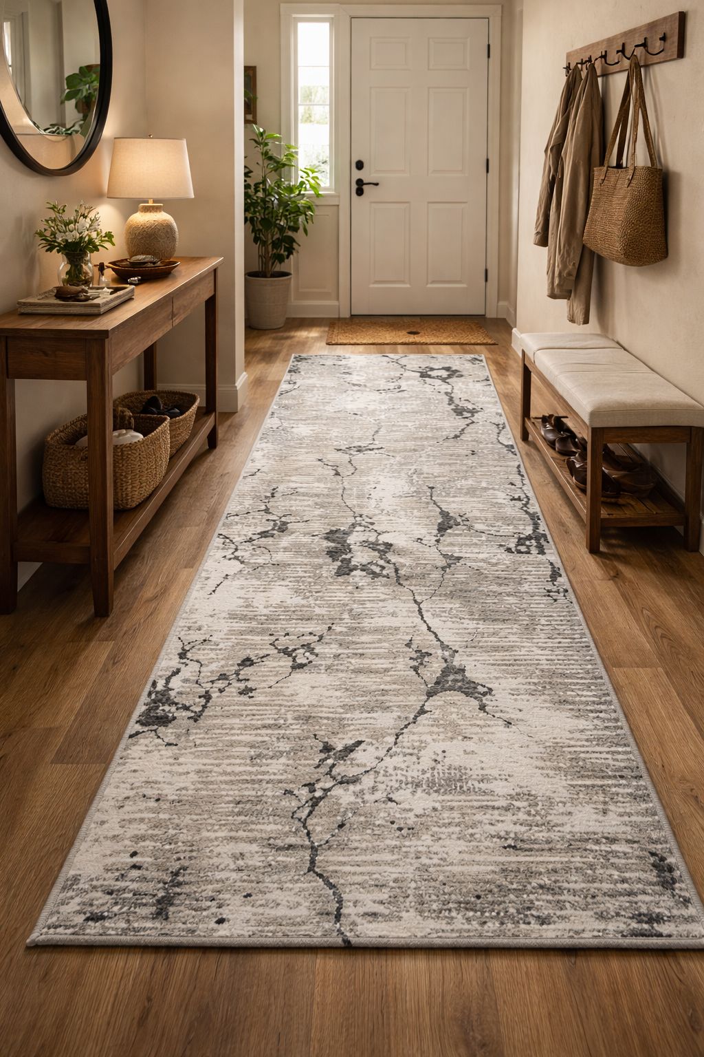 Modern Marble Runner Rug