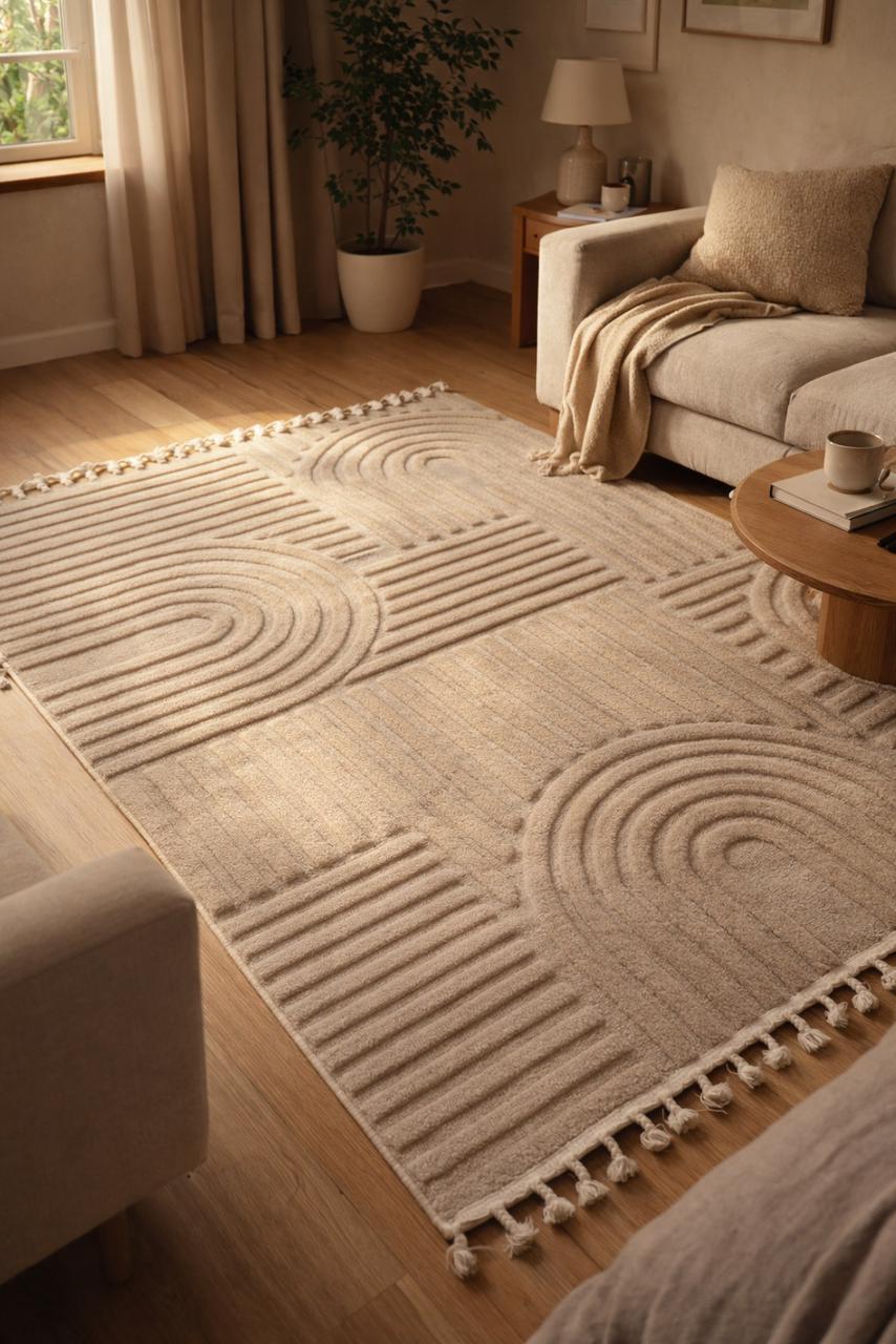 Modern Beige Geometric Rug