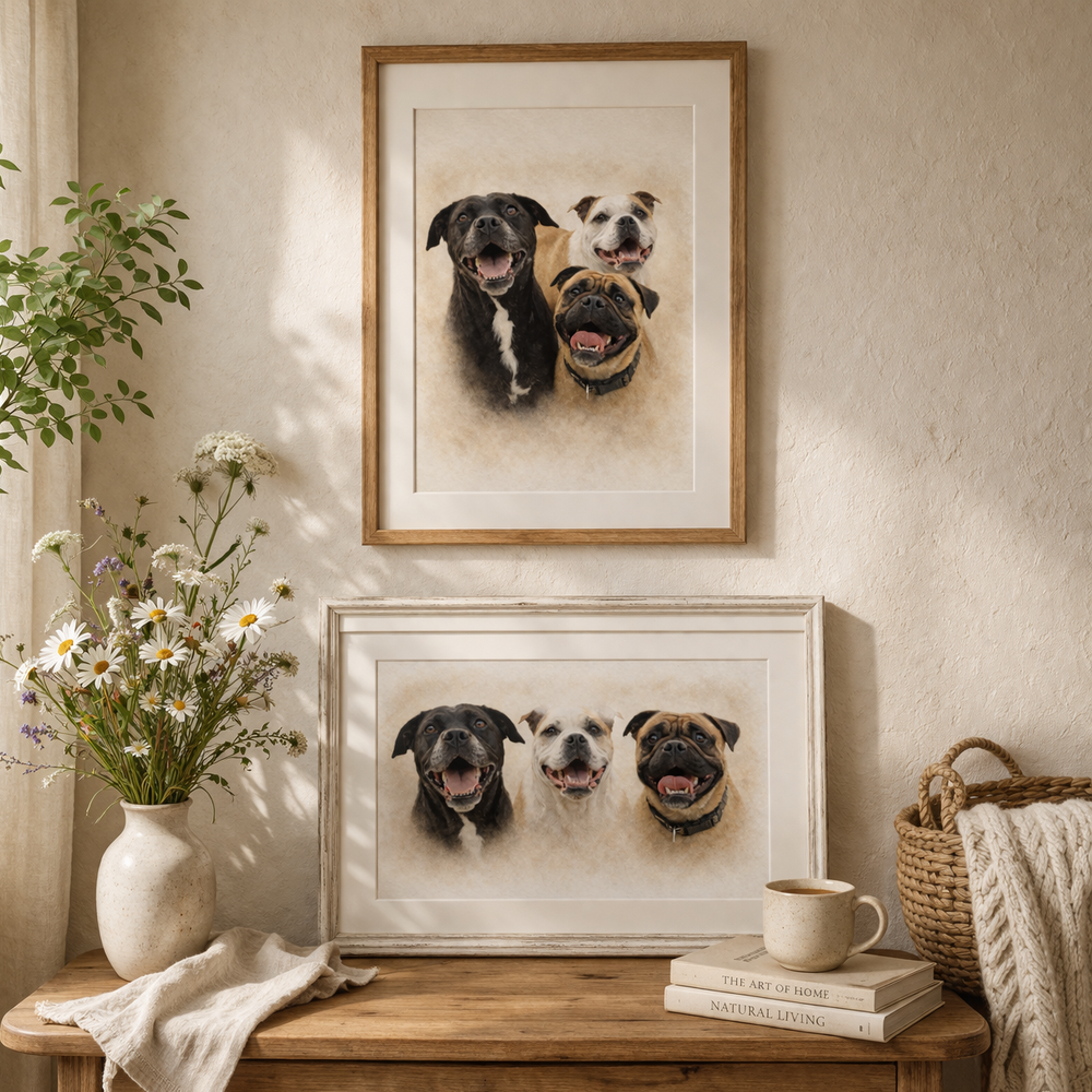 Custom Pet Print Portrait – Personalised Pet Wall Art from Your Photo