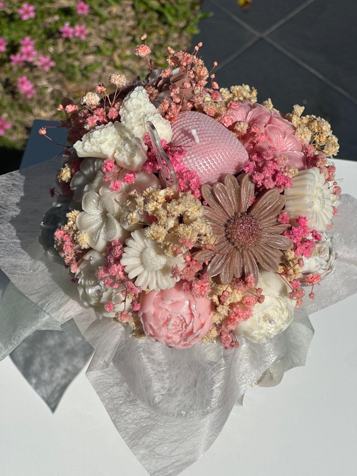 Bouquet de Velas Aromáticas en Copa de Vidrio Decorativa