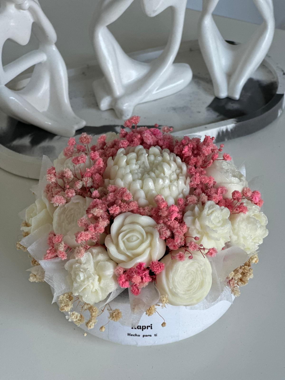 Bouquet de Velas Aromáticas en Base de Yesocreto Artesanal