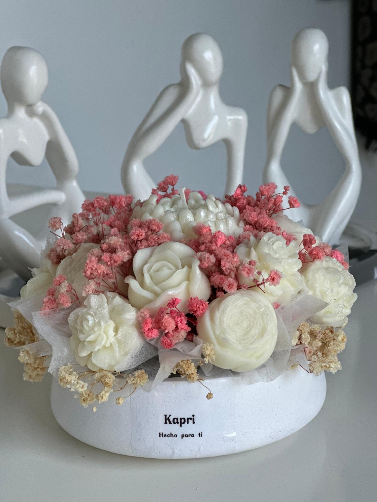 Bouquet de Velas Aromáticas en Base de Yesocreto Artesanal