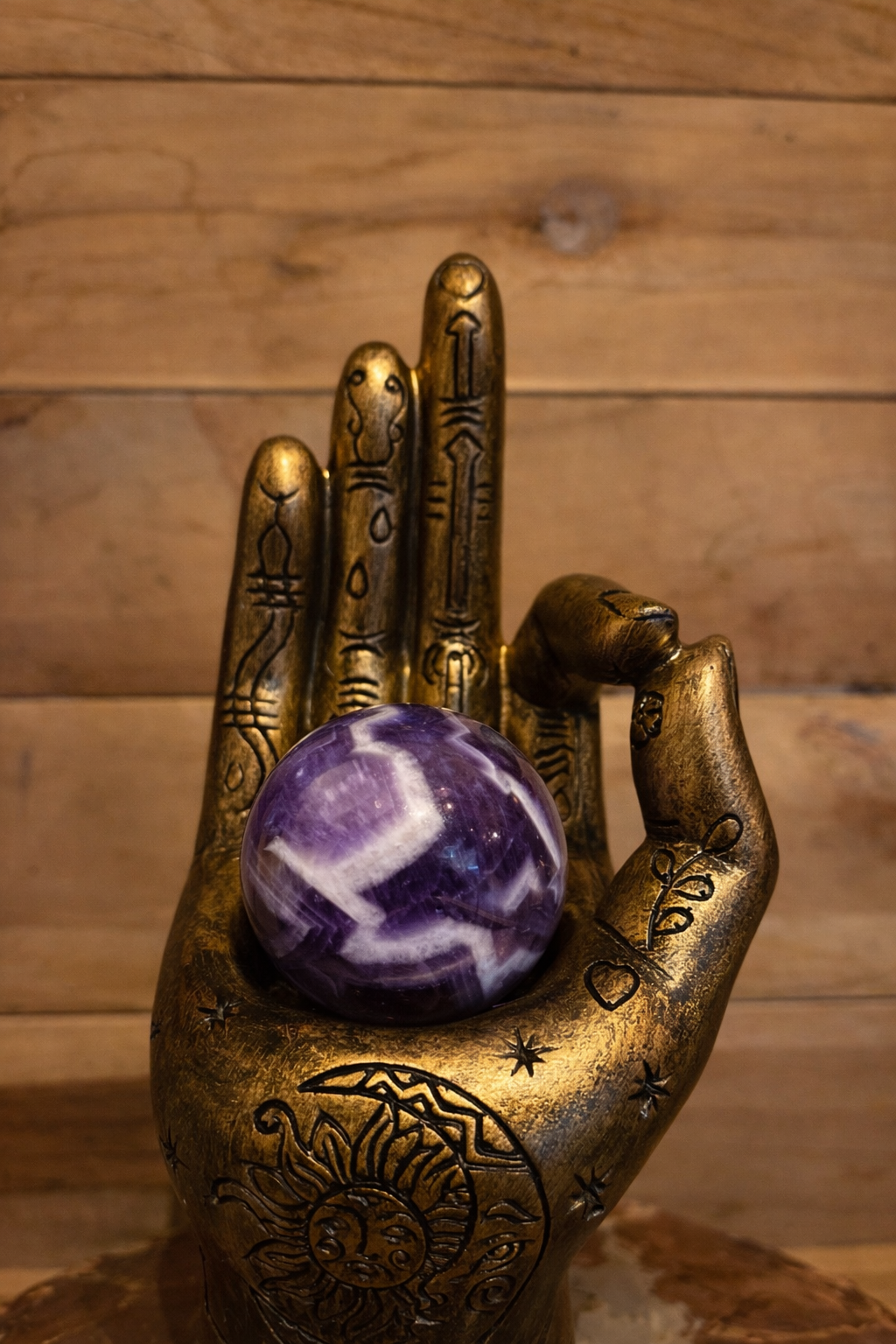 Sphère de cristal Améthyste chevron