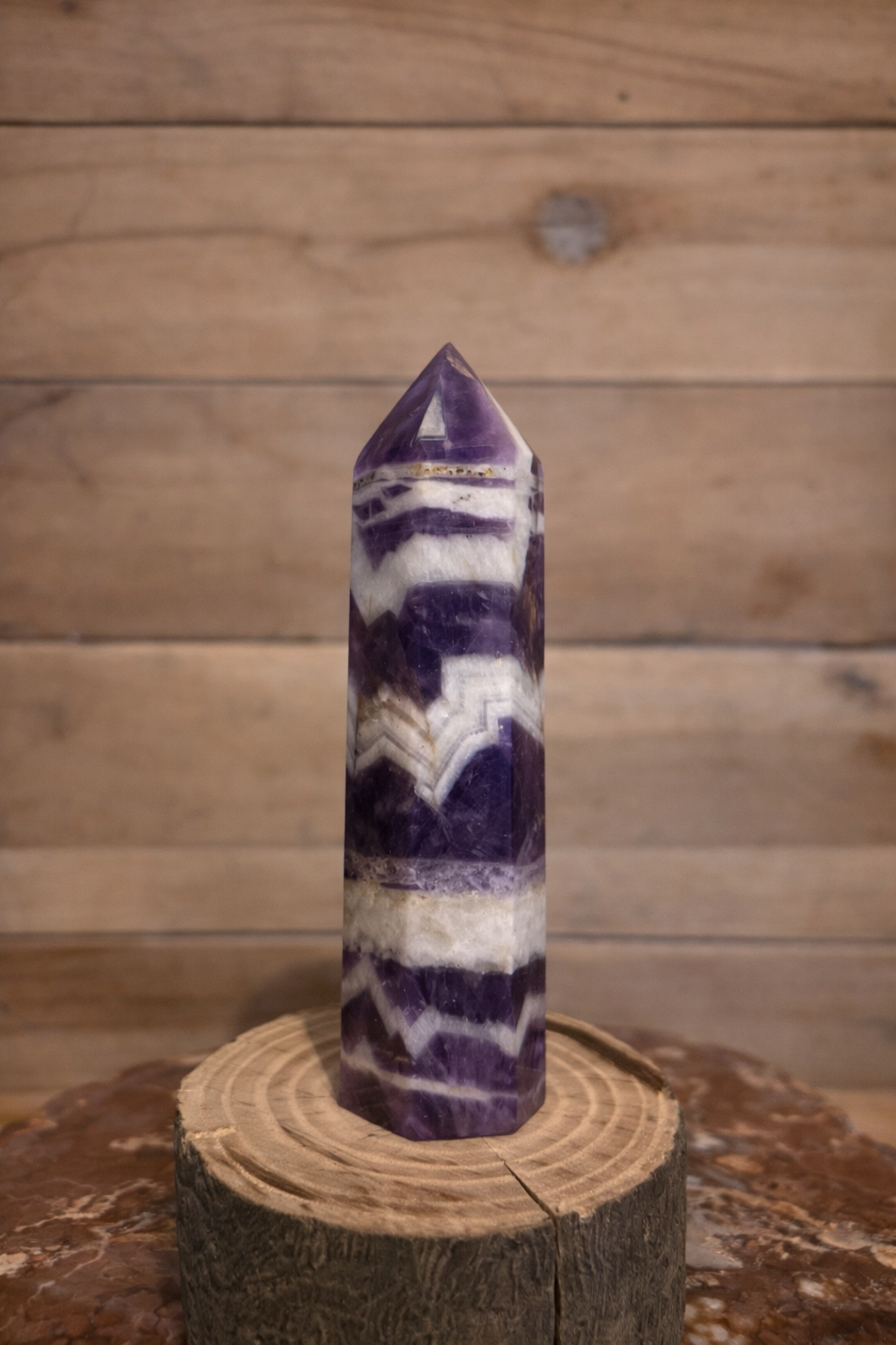 pointe d'améthyste chevron