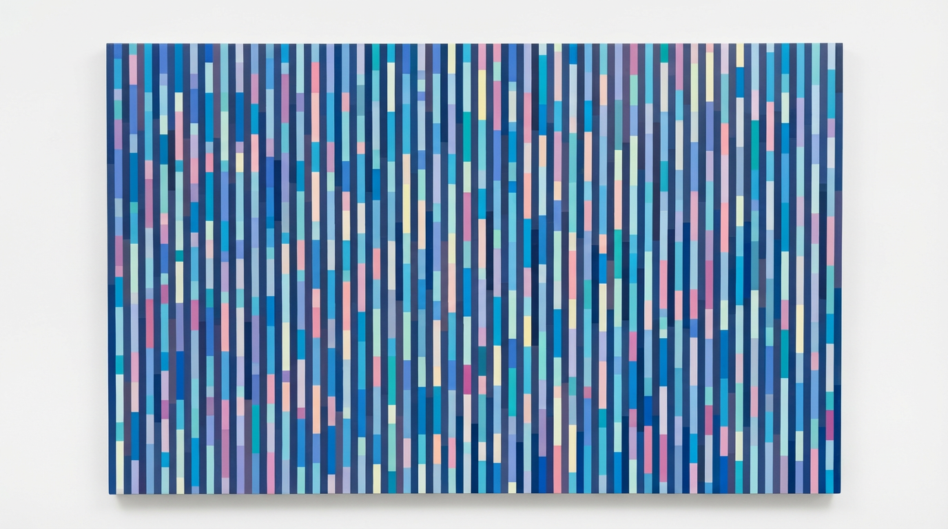Geometric Blue Stripes Wall Art