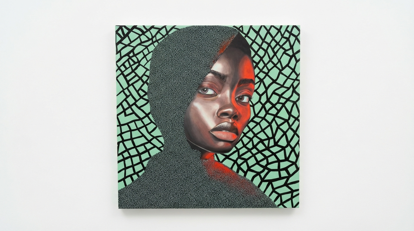 Abstract Mosaic Portrait Canvas