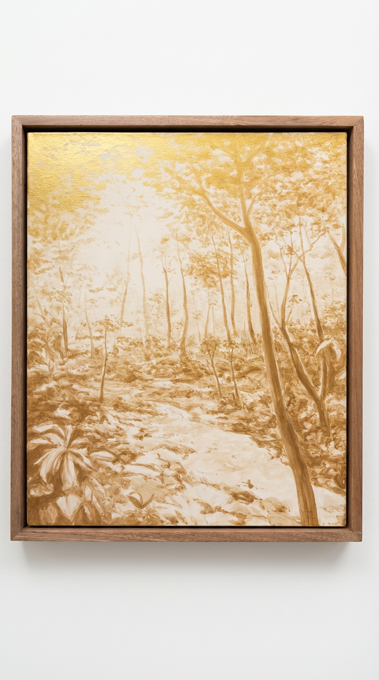 Golden Forest Landscape Painting