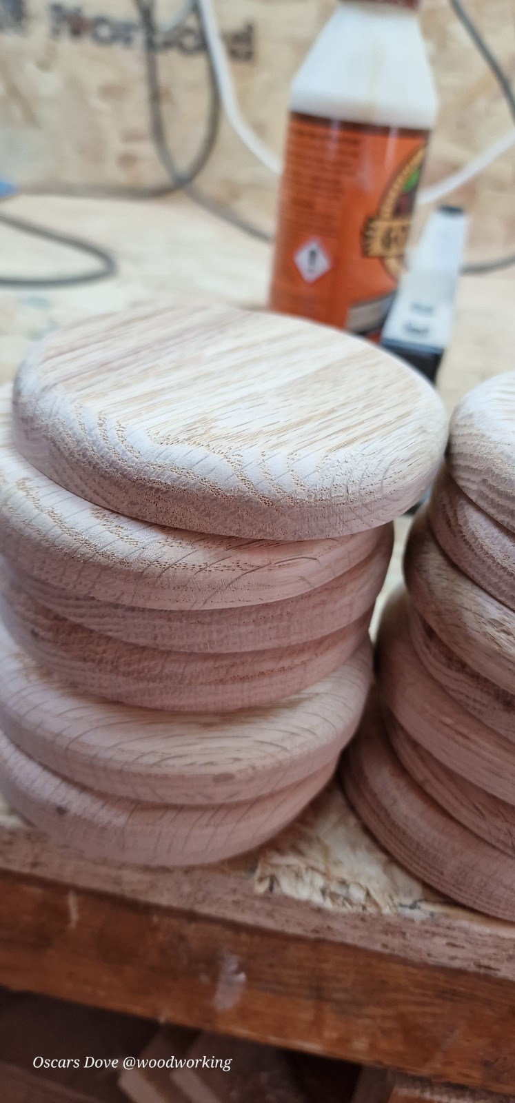 Solid Oak Round Coasters 10cm – Bulk Buy Wooden Coaster Blanks 