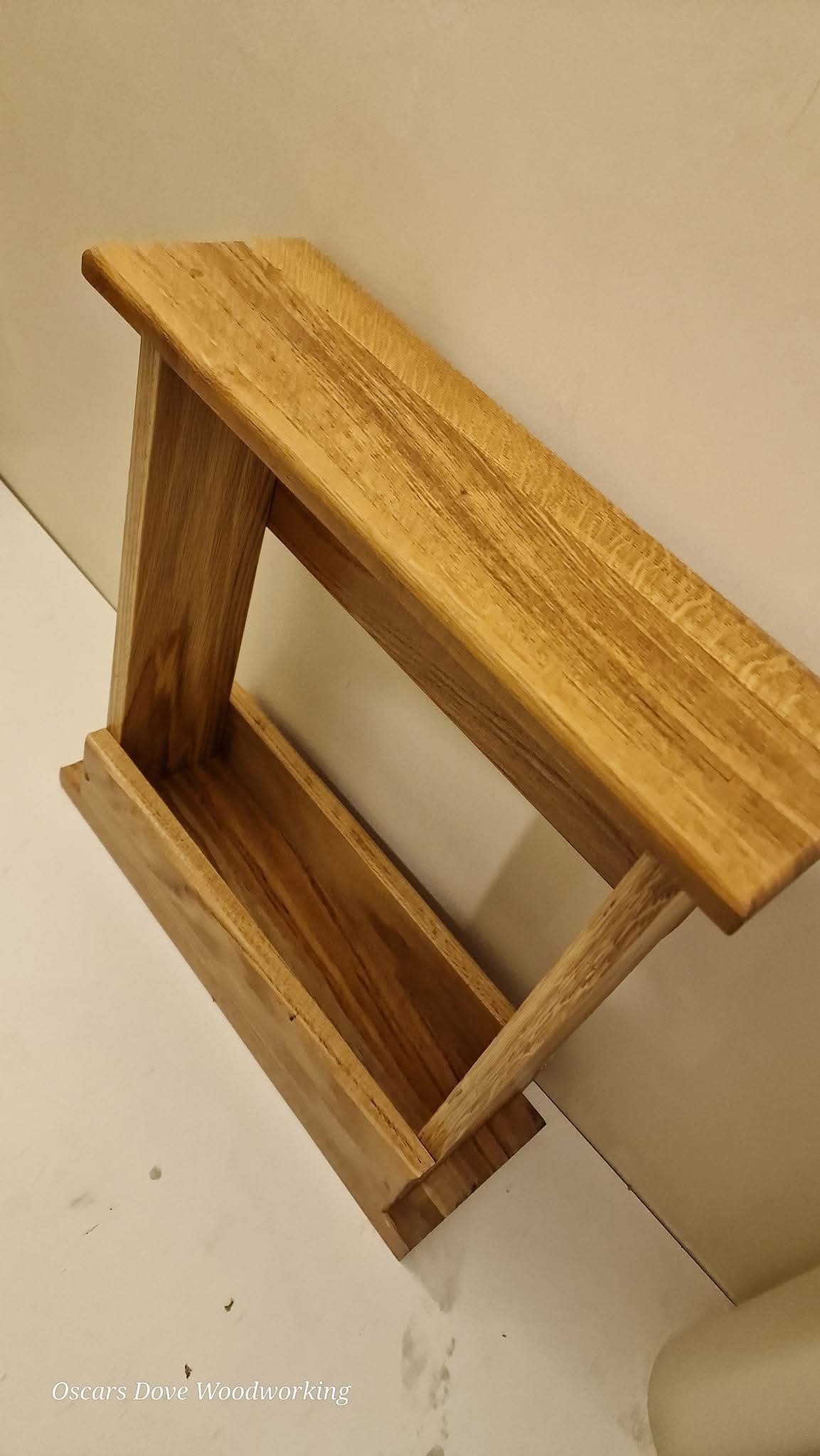 Oak Sofa Side Table | Slim End Table 15cm Deep | Solid 22mm Oak