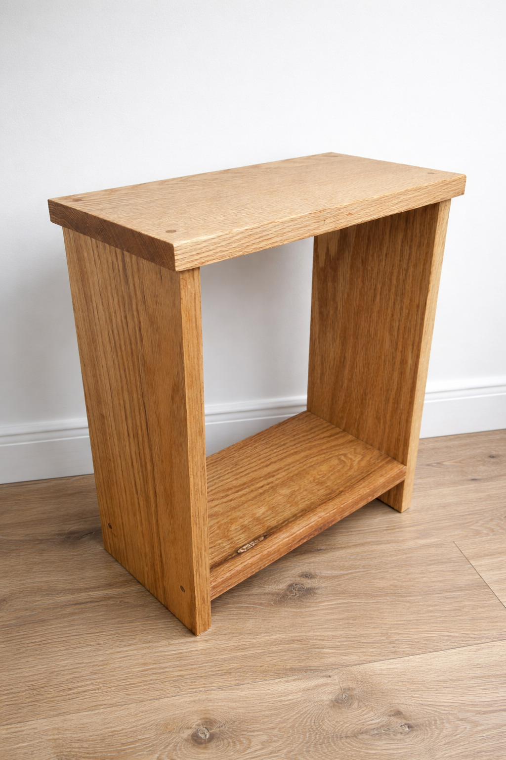 Reclaimed Oak Side Table, Rustic Bedside Nightstand, Solid Wood Furniture