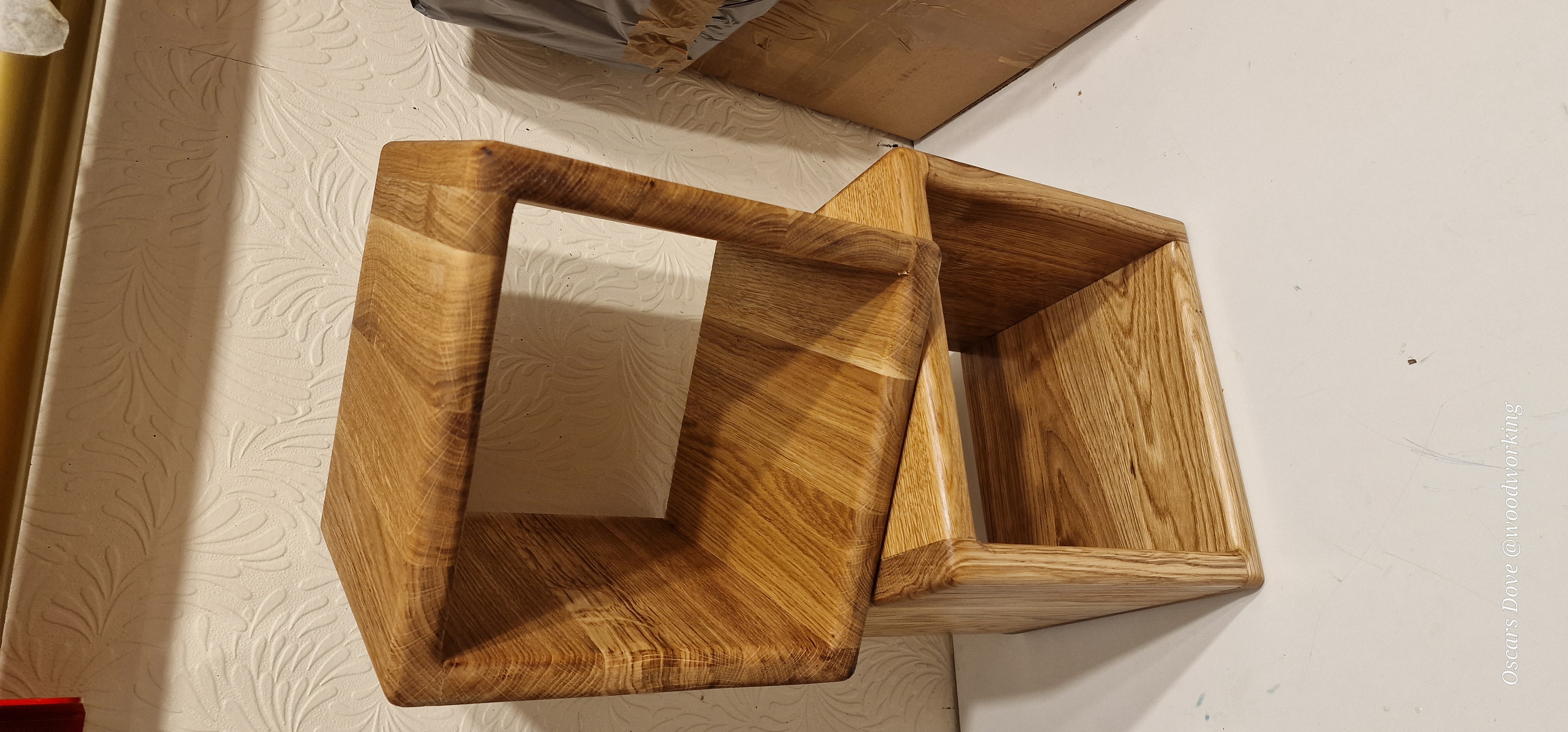 Solid Oak Cube Shelf – customer order. 