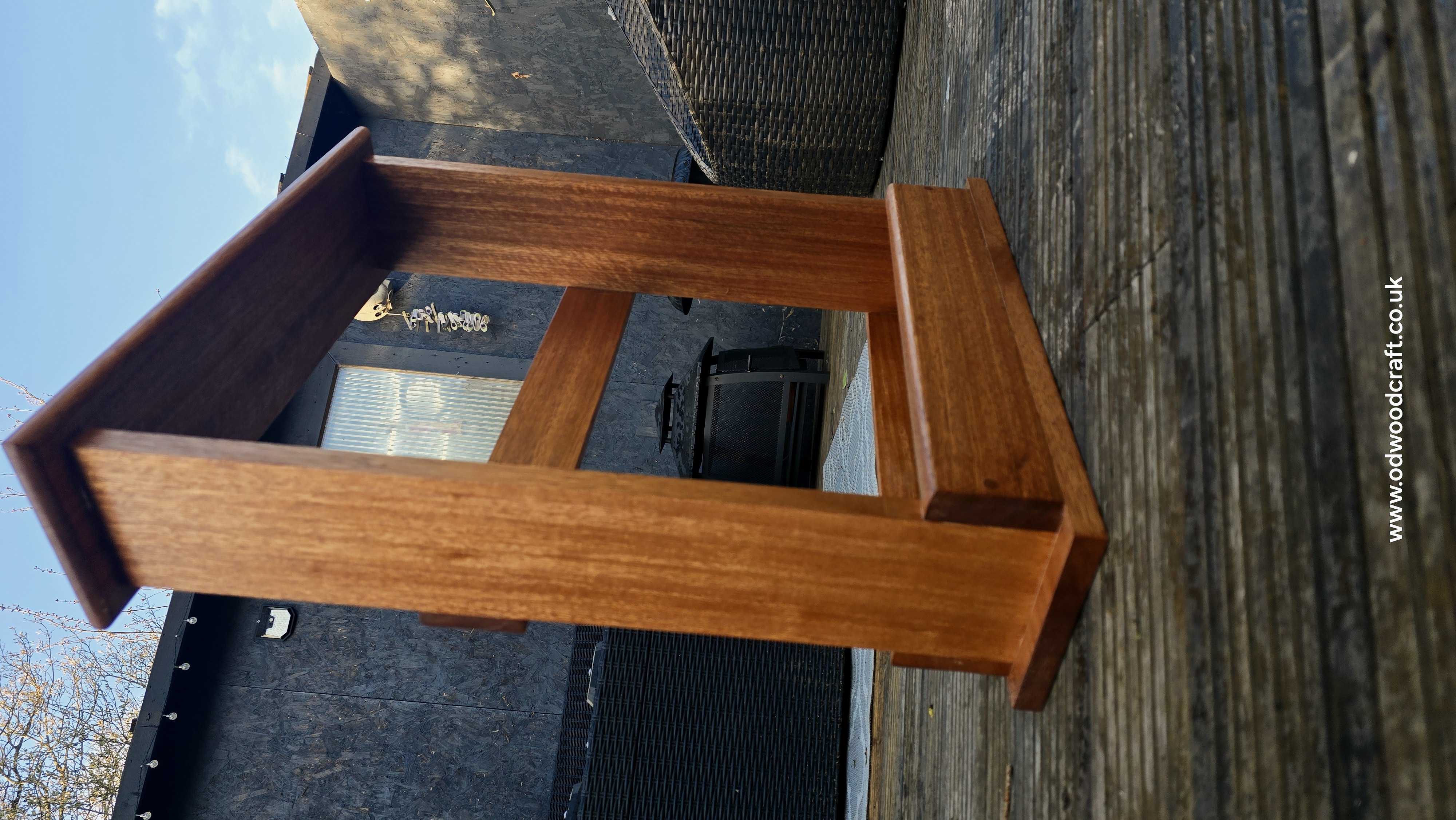 Handmade Sofa Side Table – Solid Meranti Wood