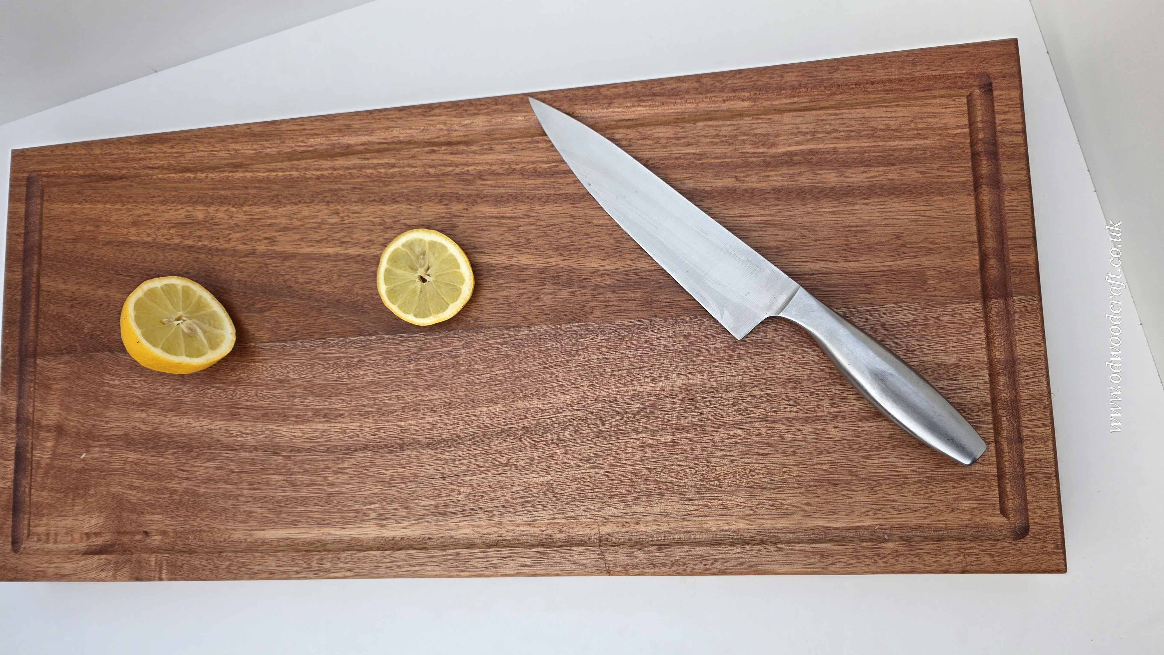 Handmade Solid Meranti Chopping Board with Juice Groove & Finger Grooves made to order 