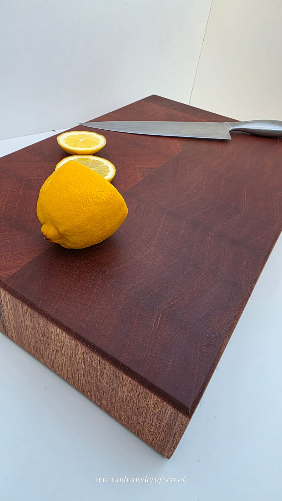 Extra Thick End Grain Meranti Chopping Board 44.7×27.7cm – Heavy Butcher Block with Juice Groove (Optional Finger Grooves)