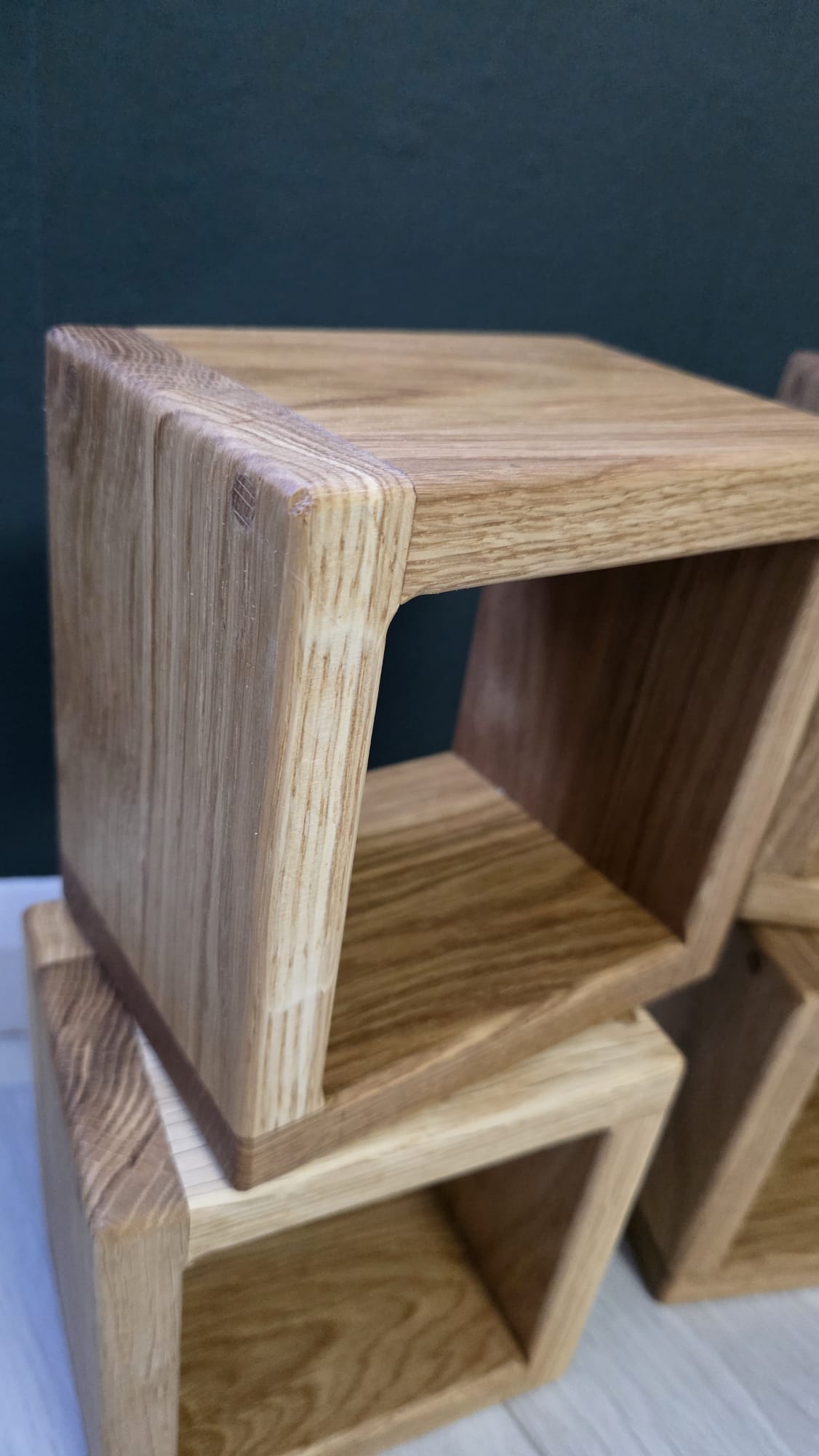 Solid Oak Cube Wall Shelf | Floating Wooden Shelf | Handmade Minimalist Storage 