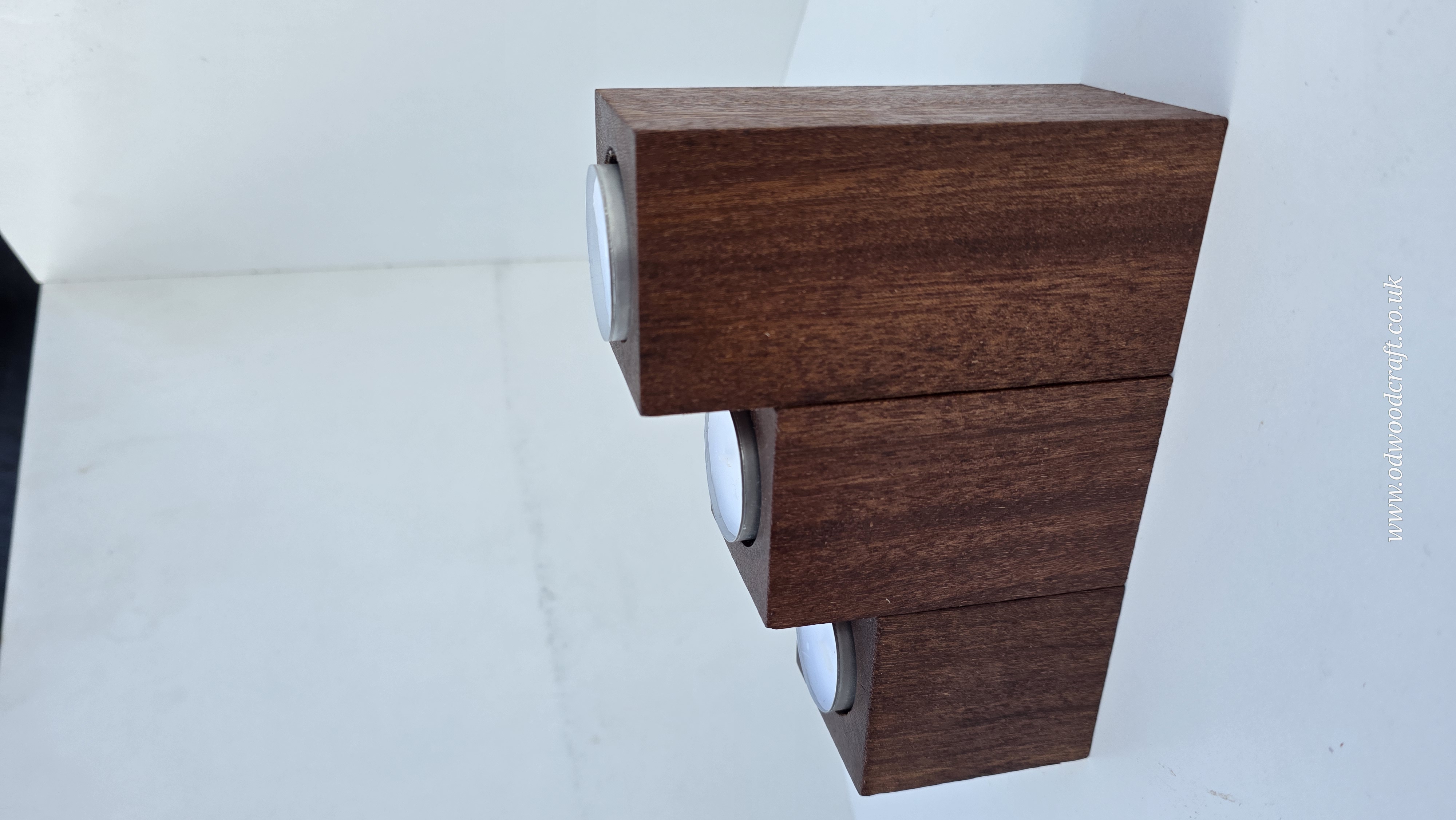 Solid sapele Wood Tealight Candle Holder Set | 3 Piece Wooden Candle Set