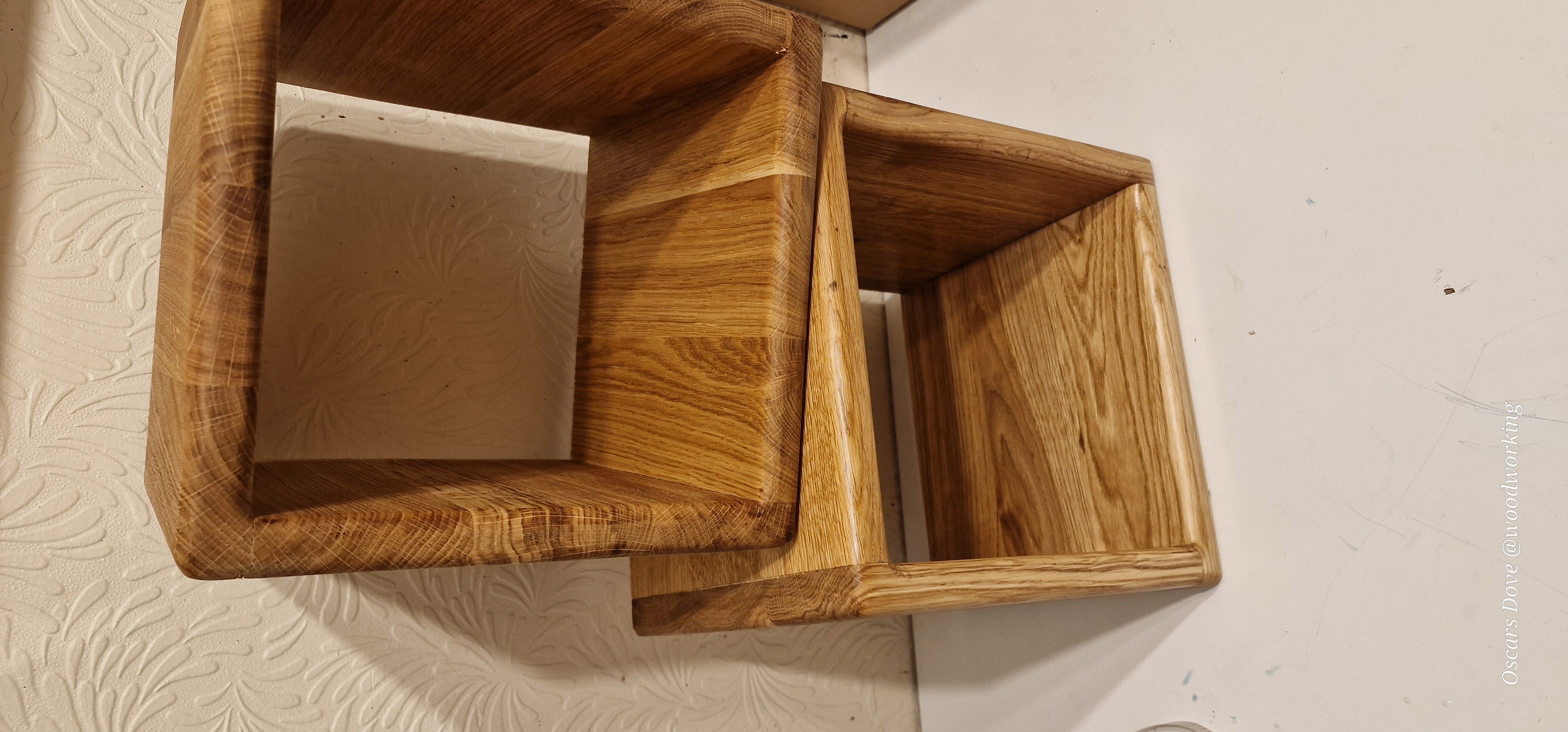 Solid Oak Cube Shelf – customer order. 
