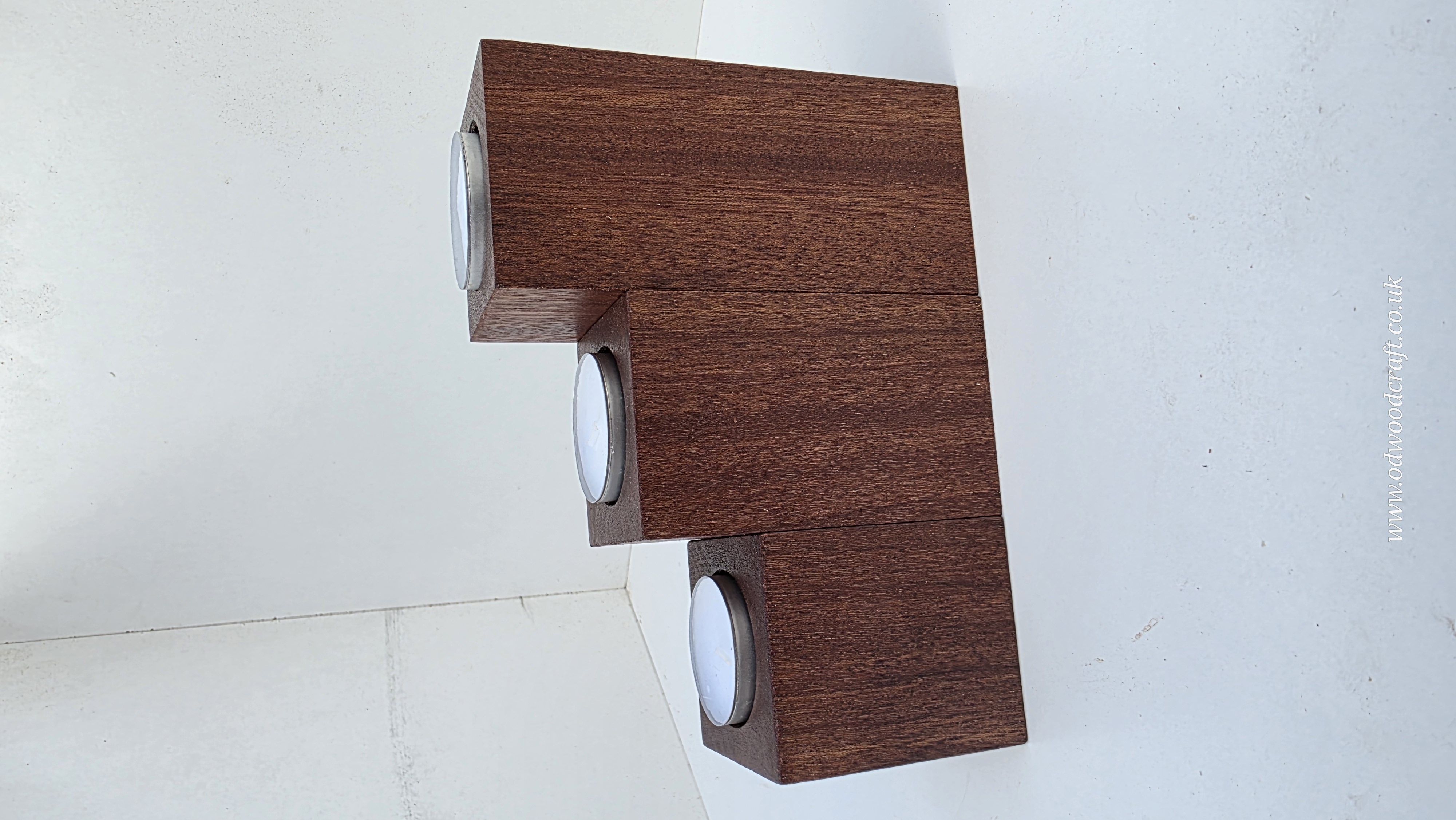 Solid sapele Wood Tealight Candle Holder Set | 3 Piece Wooden Candle Set