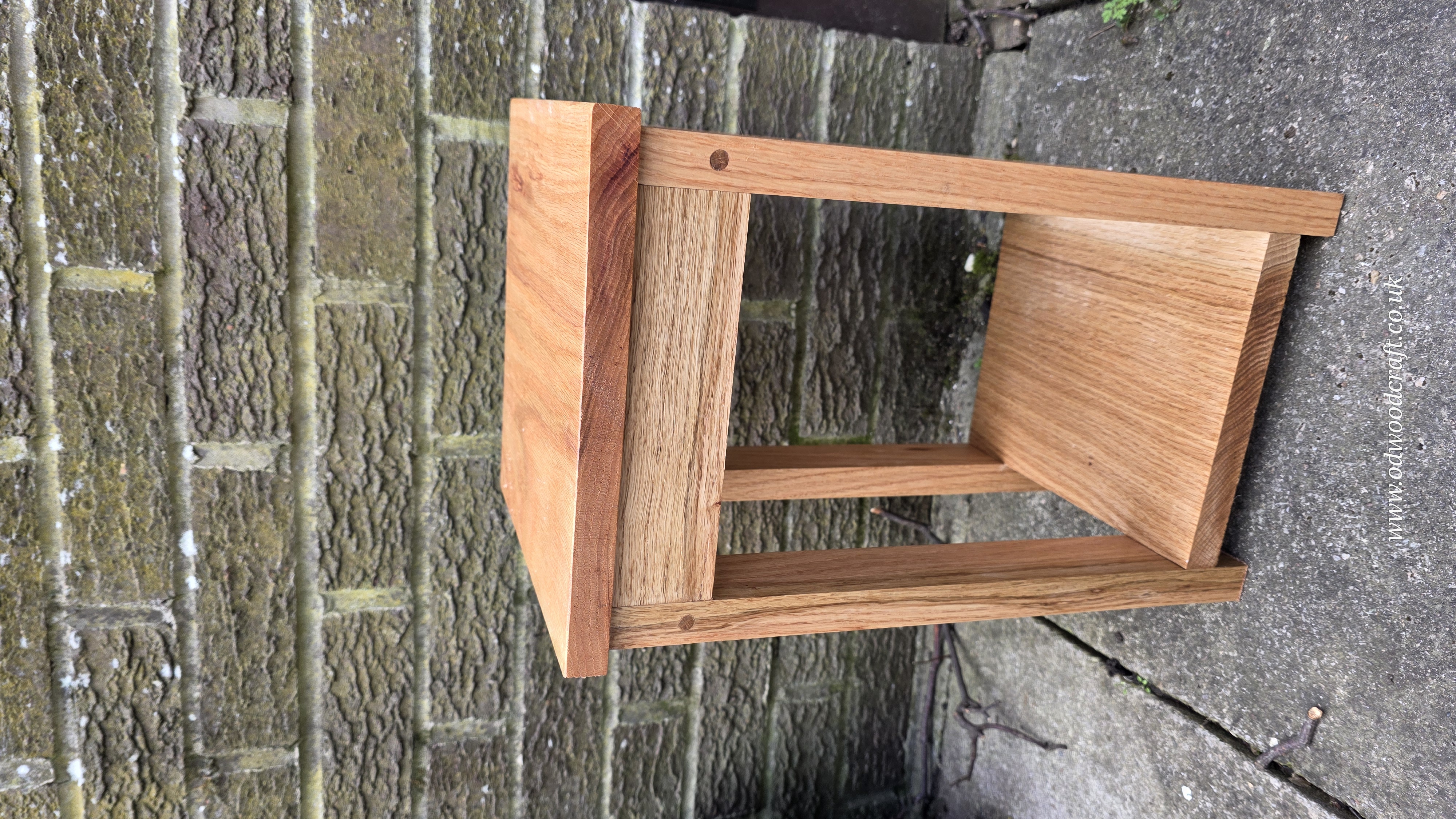 Reclaimed Oak small Side Table, Rustic Solid Wood Nightstand, Handmade Furniture