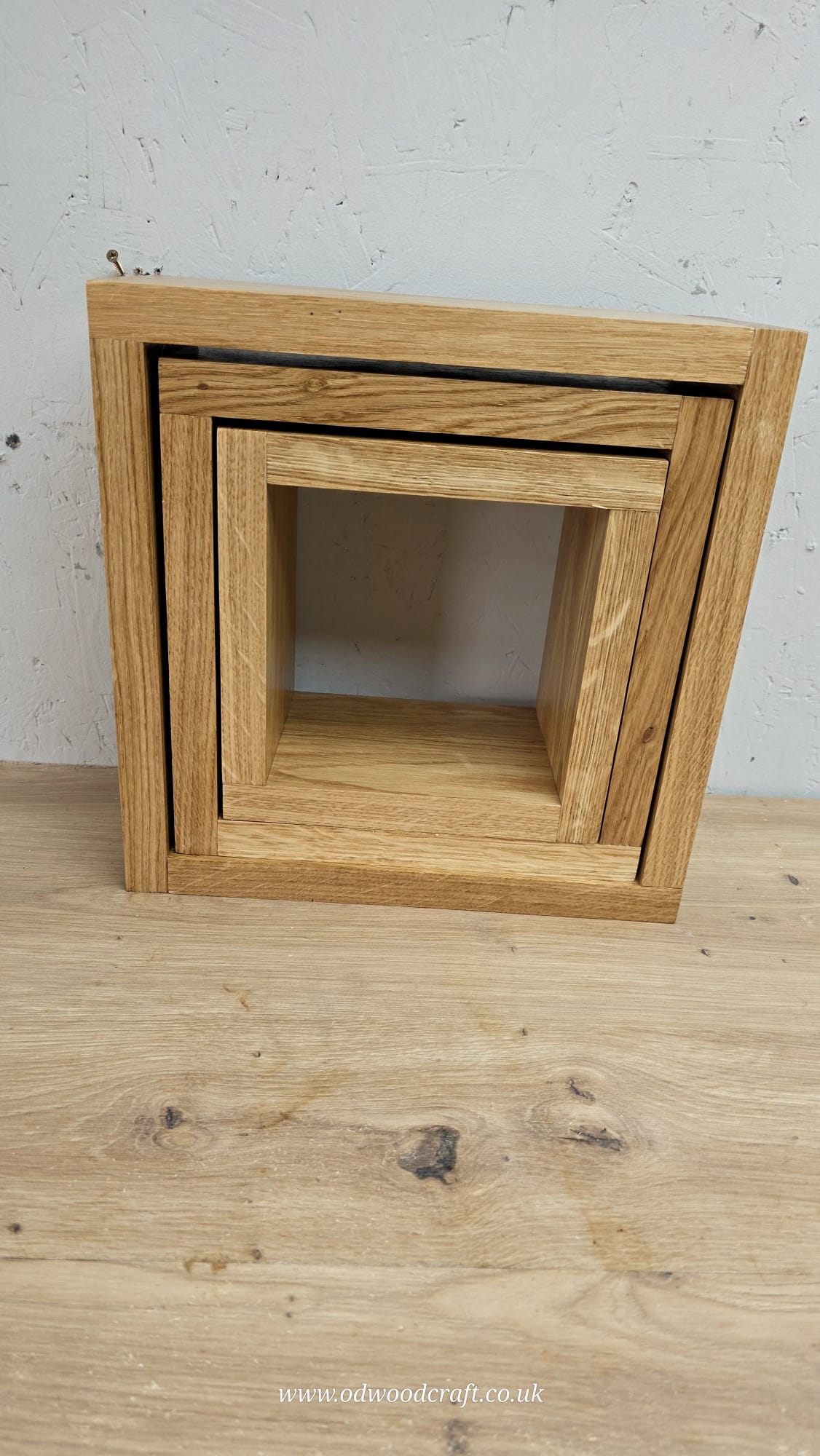 Solid Oak Cube Shelves Set | Handmade Wooden Wall Decor, Modern Storage