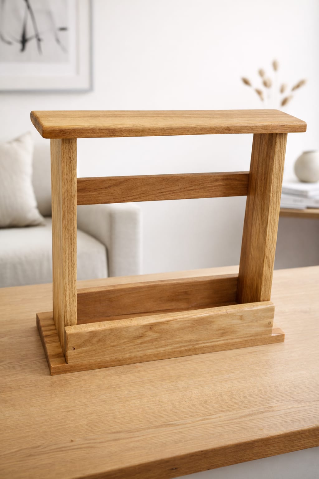 Oak Sofa Side Table | Slim End Table 15cm Deep | Solid 22mm Oak
