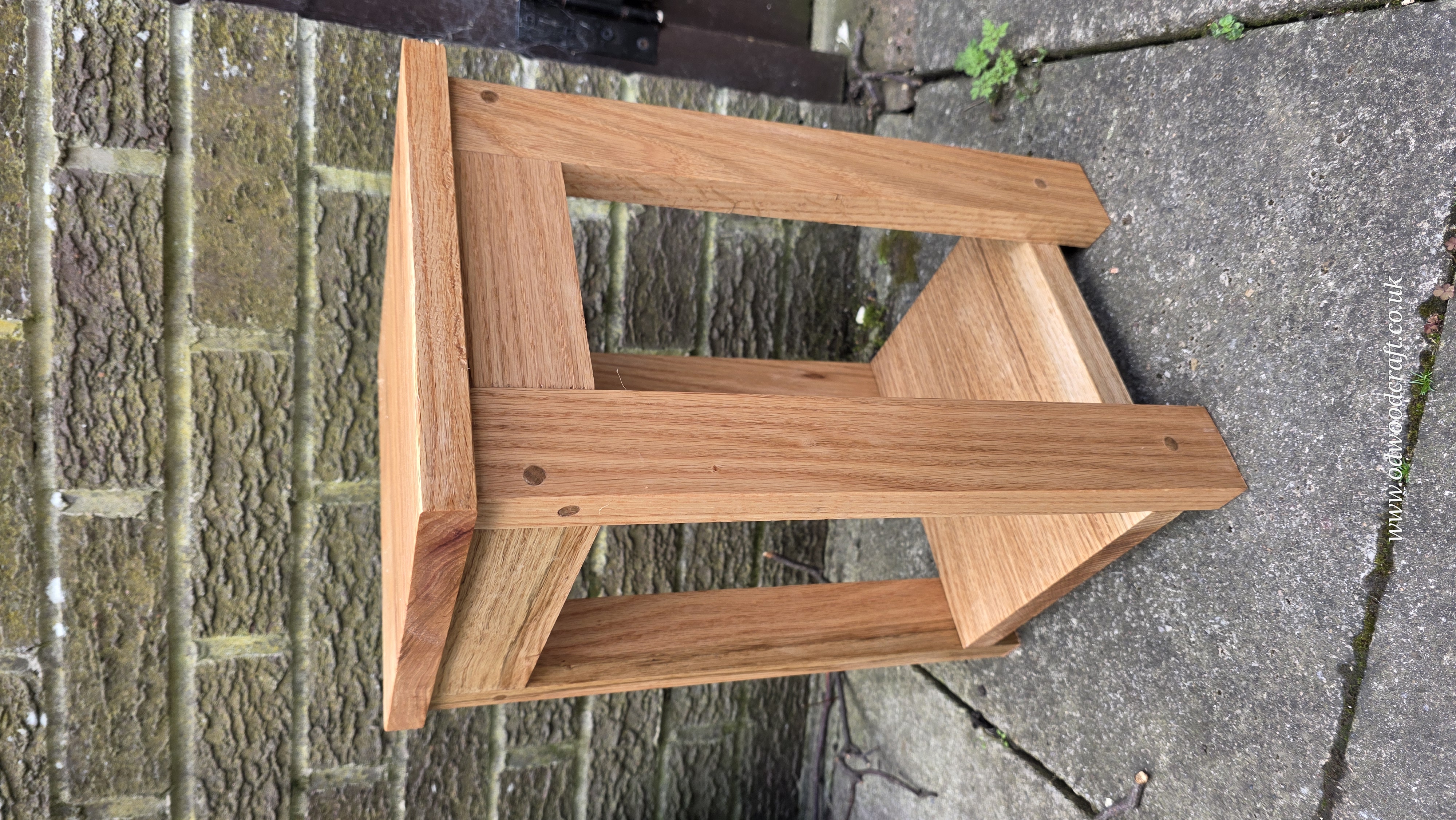 Reclaimed Oak small Side Table, Rustic Solid Wood Nightstand, Handmade Furniture