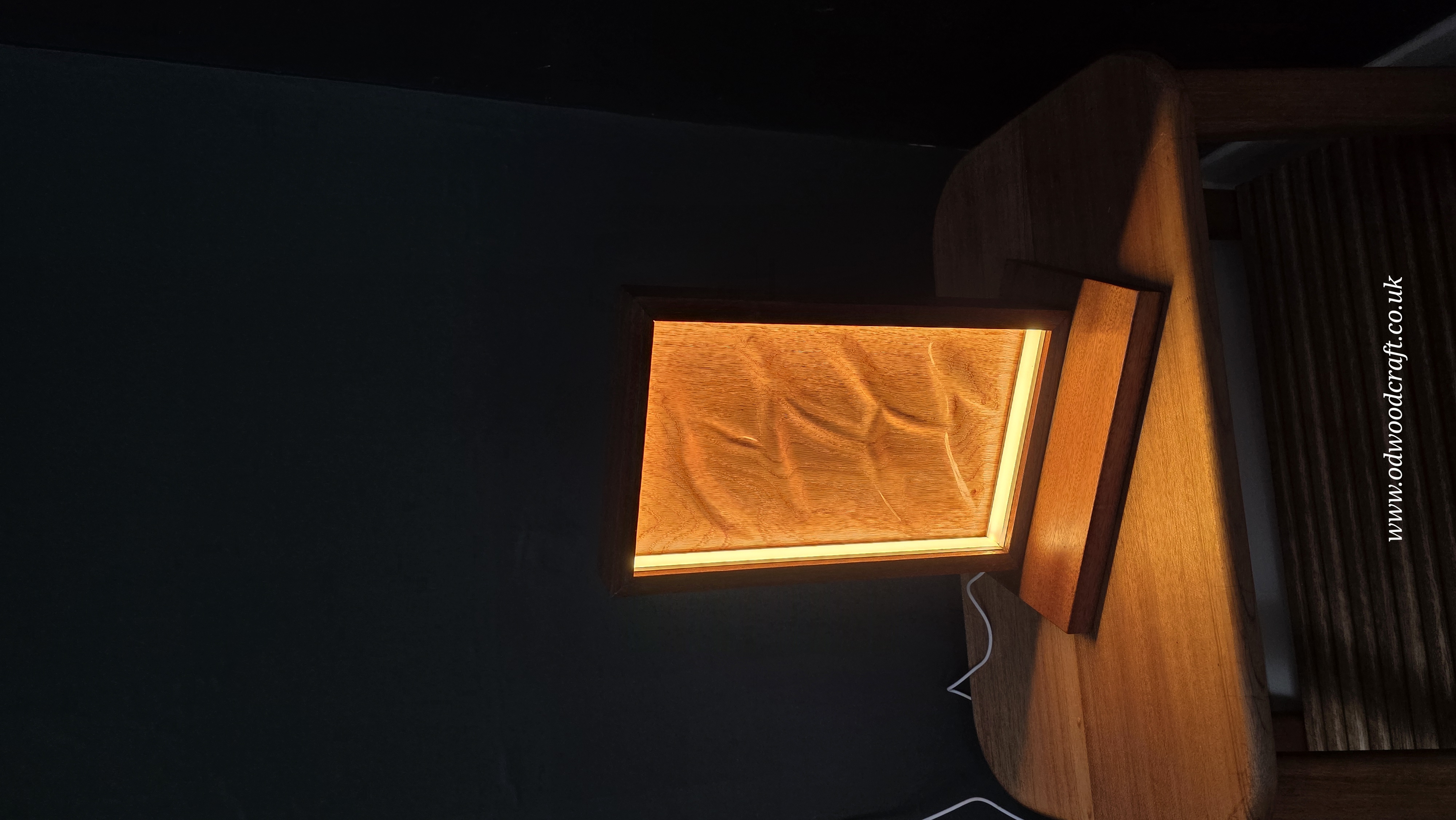 Handmade Wooden LED Lamp | Meranti, Sapele & Oak | USB Powered | Modern Ambient Desk Light Made to order 