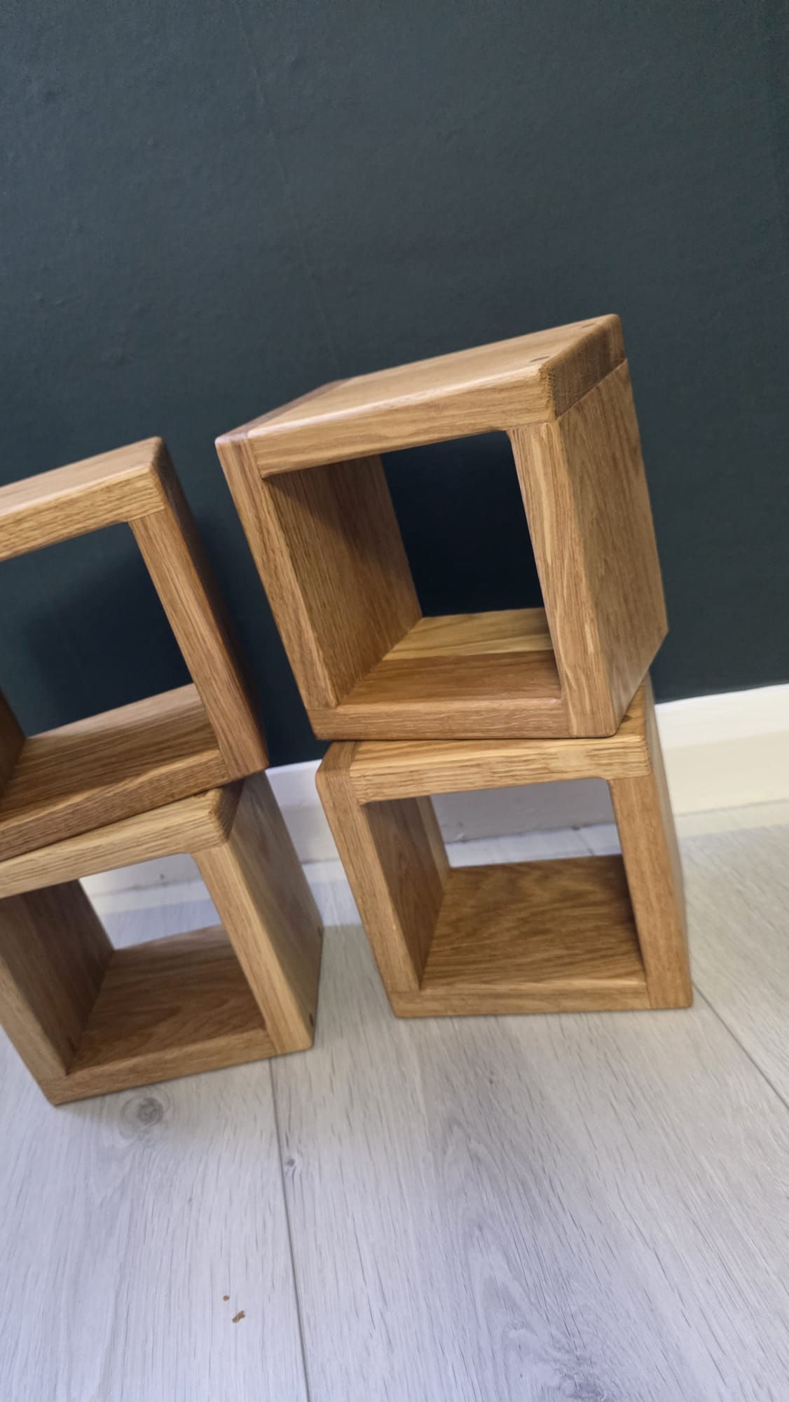 Solid Oak Cube Wall Shelf | Floating Wooden Shelf | Handmade Minimalist Storage 