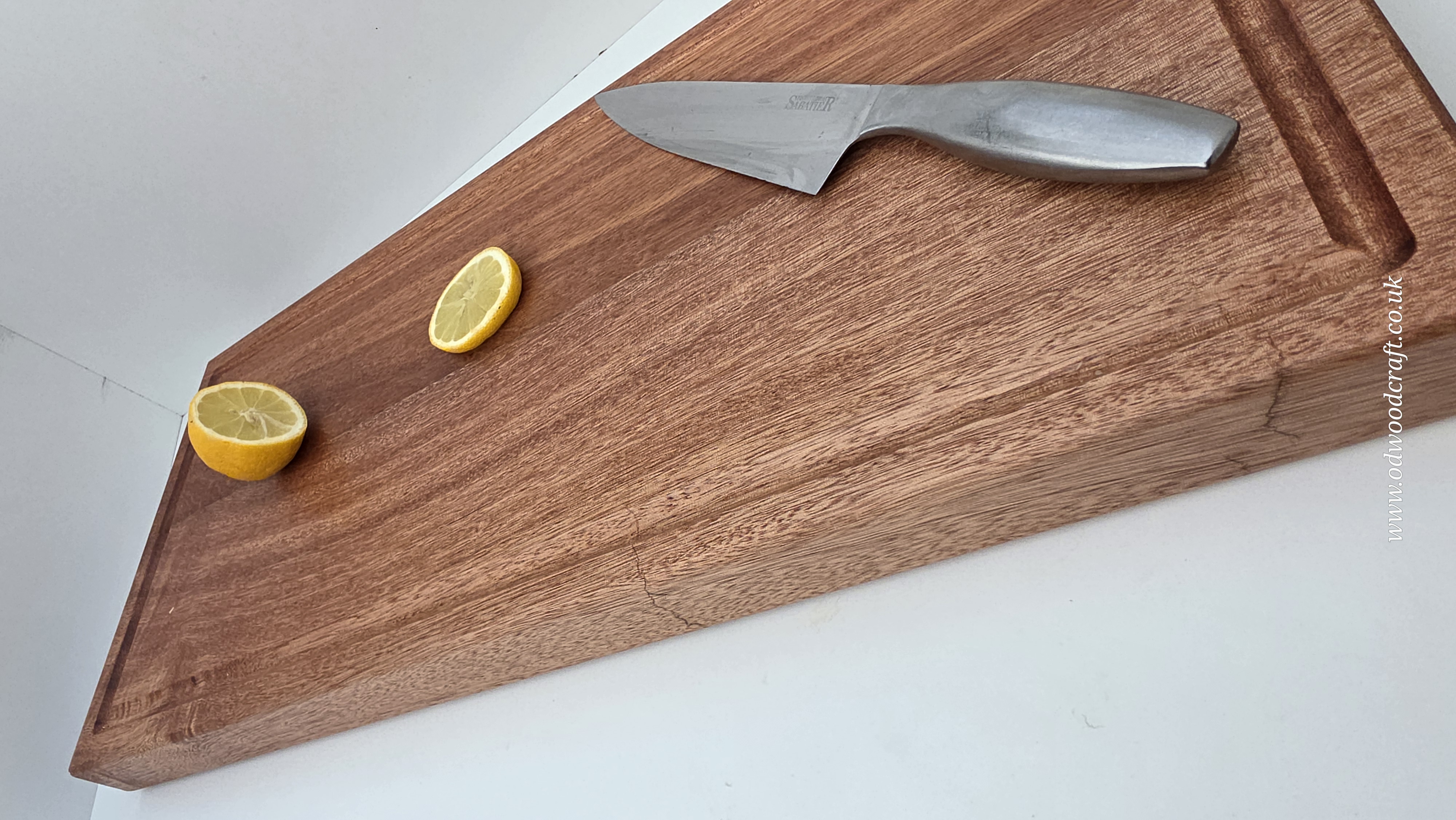 Handmade Solid Meranti Chopping Board with Juice Groove & Finger Grooves made to order 