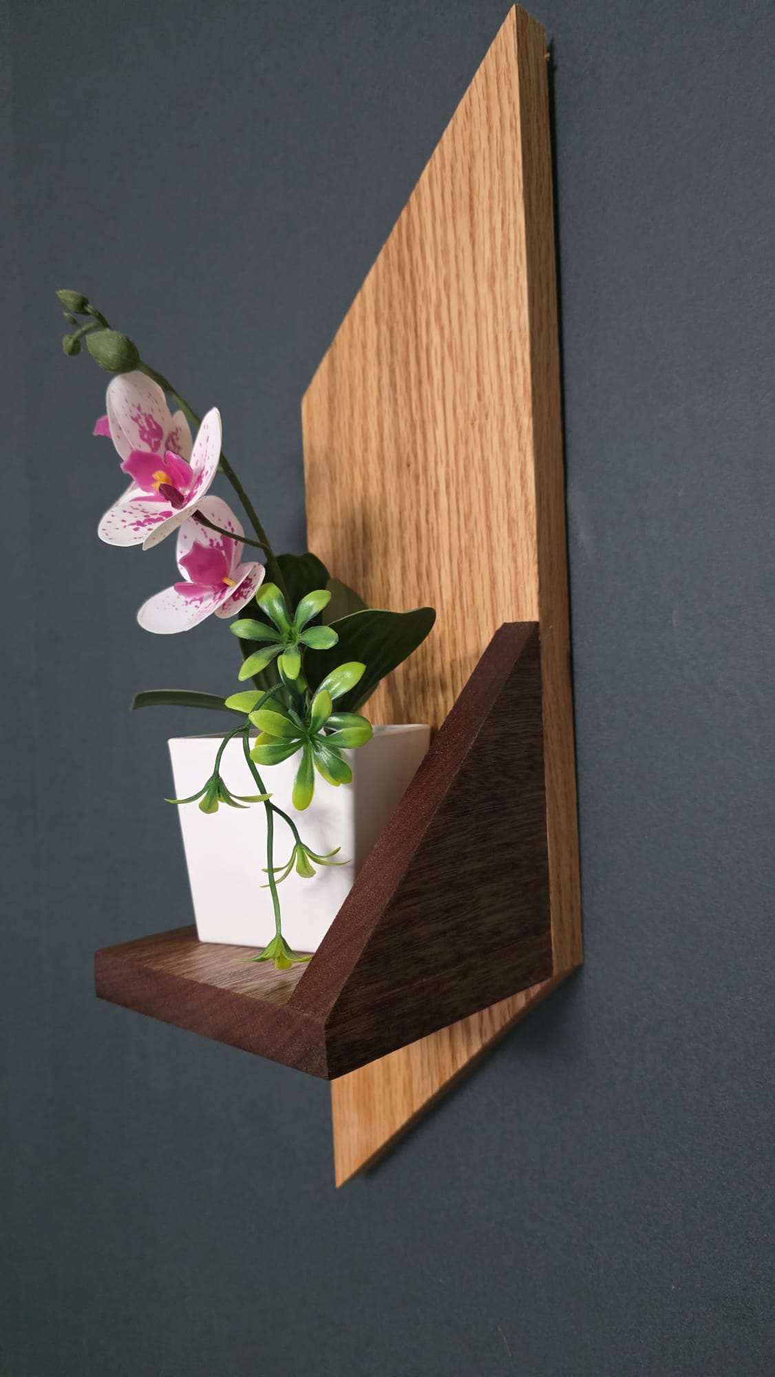 Oak & Meranti Wall Shelf Set | Modern Floating Shelves 