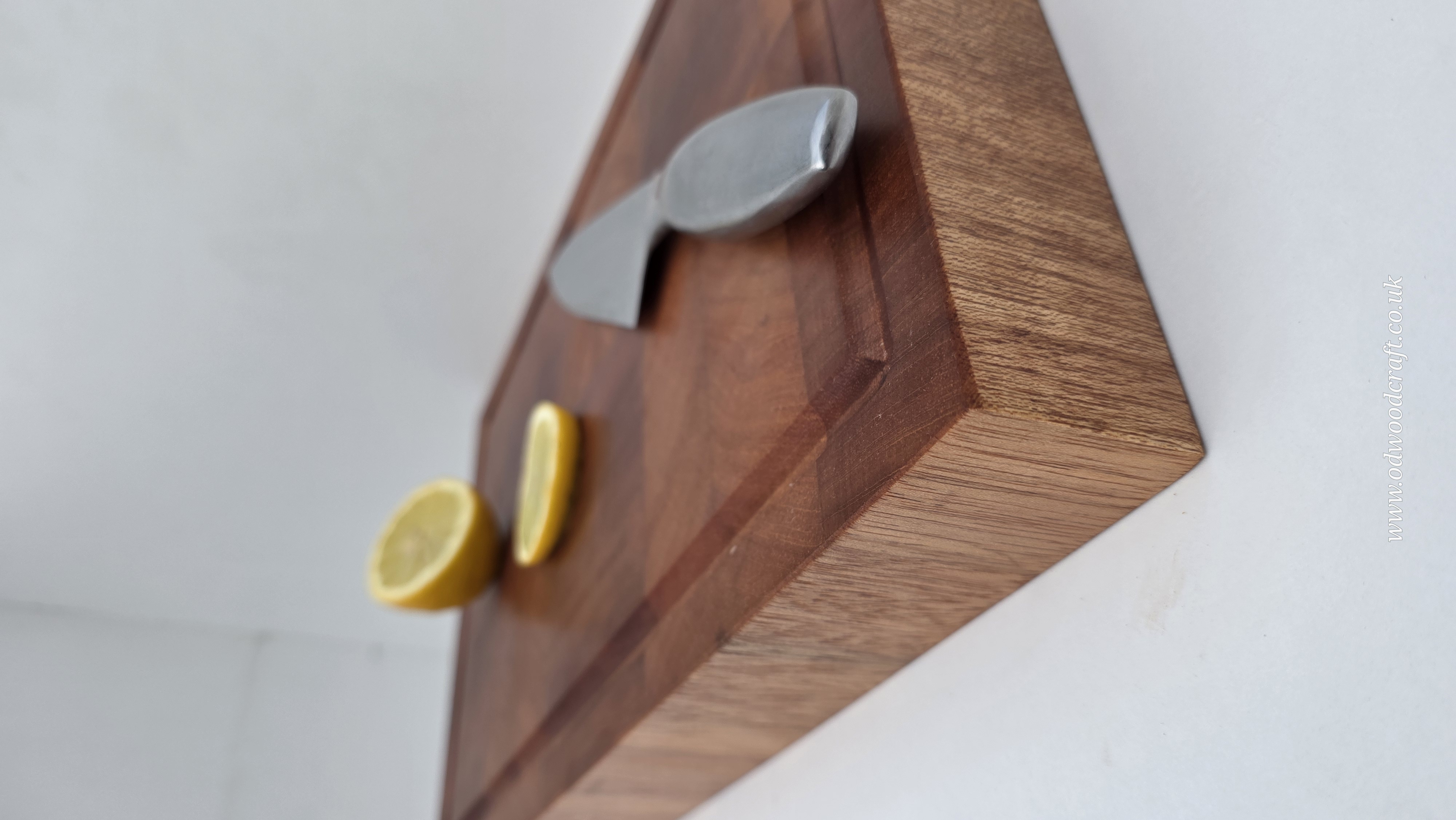 Thick End Grain Meranti Cutting Board with Juice Groove – Handmade Butcher Block (Finger Grooves Optional)