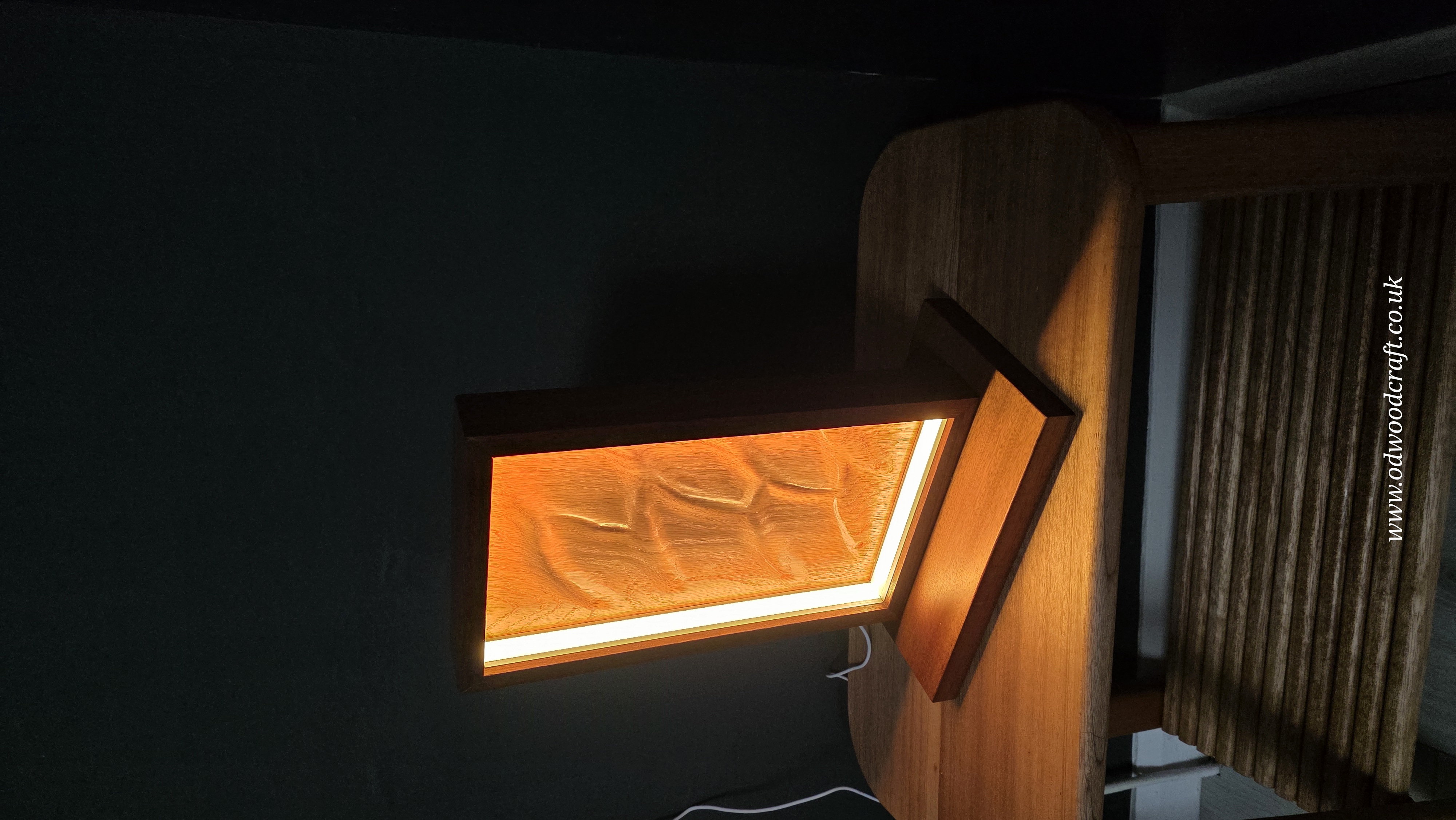 Handmade Wooden LED Lamp | Meranti, Sapele & Oak | USB Powered | Modern Ambient Desk Light Made to order 