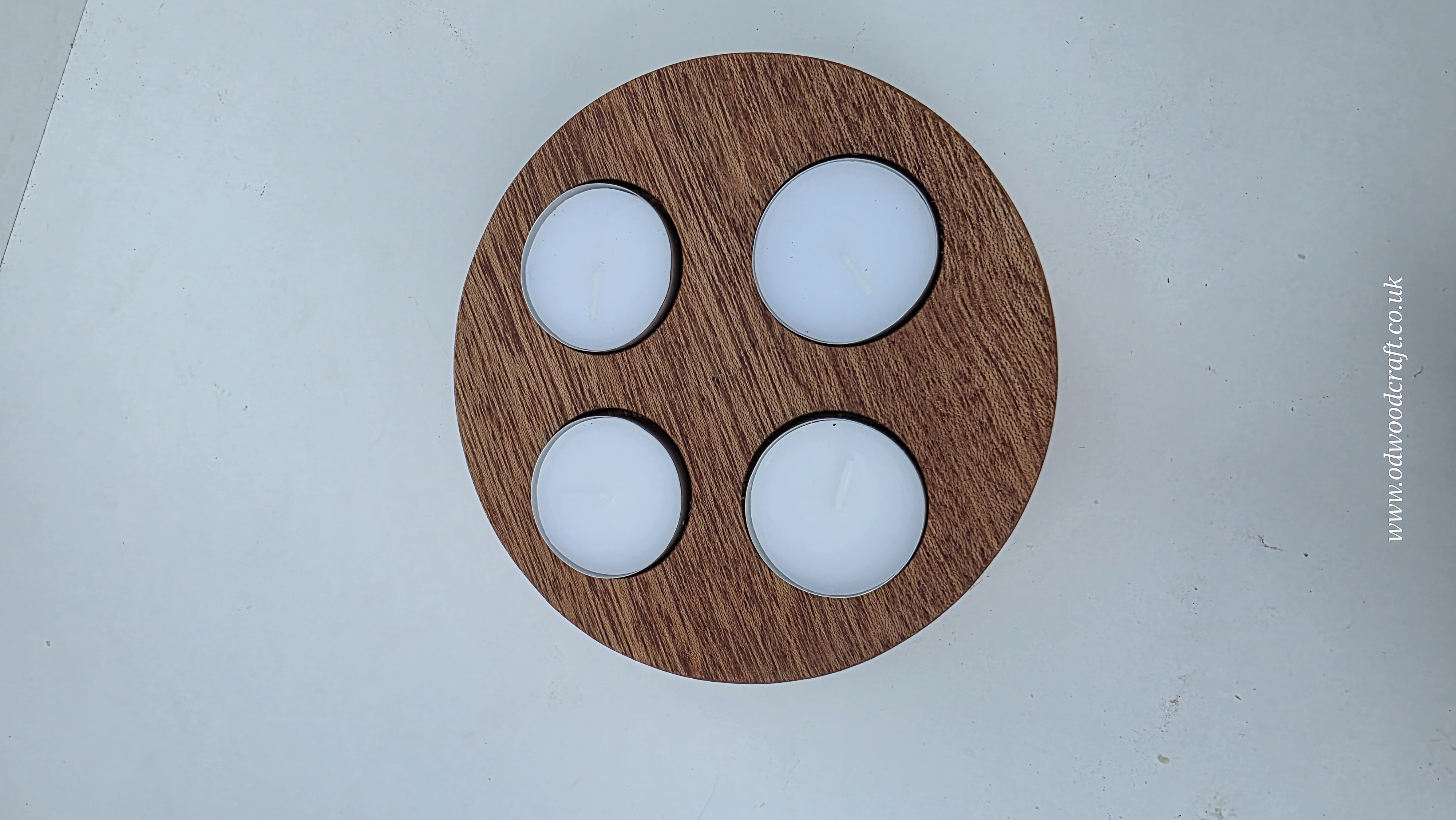 Solid meranti Wood Candle Holder | 4 Tealight Holder 