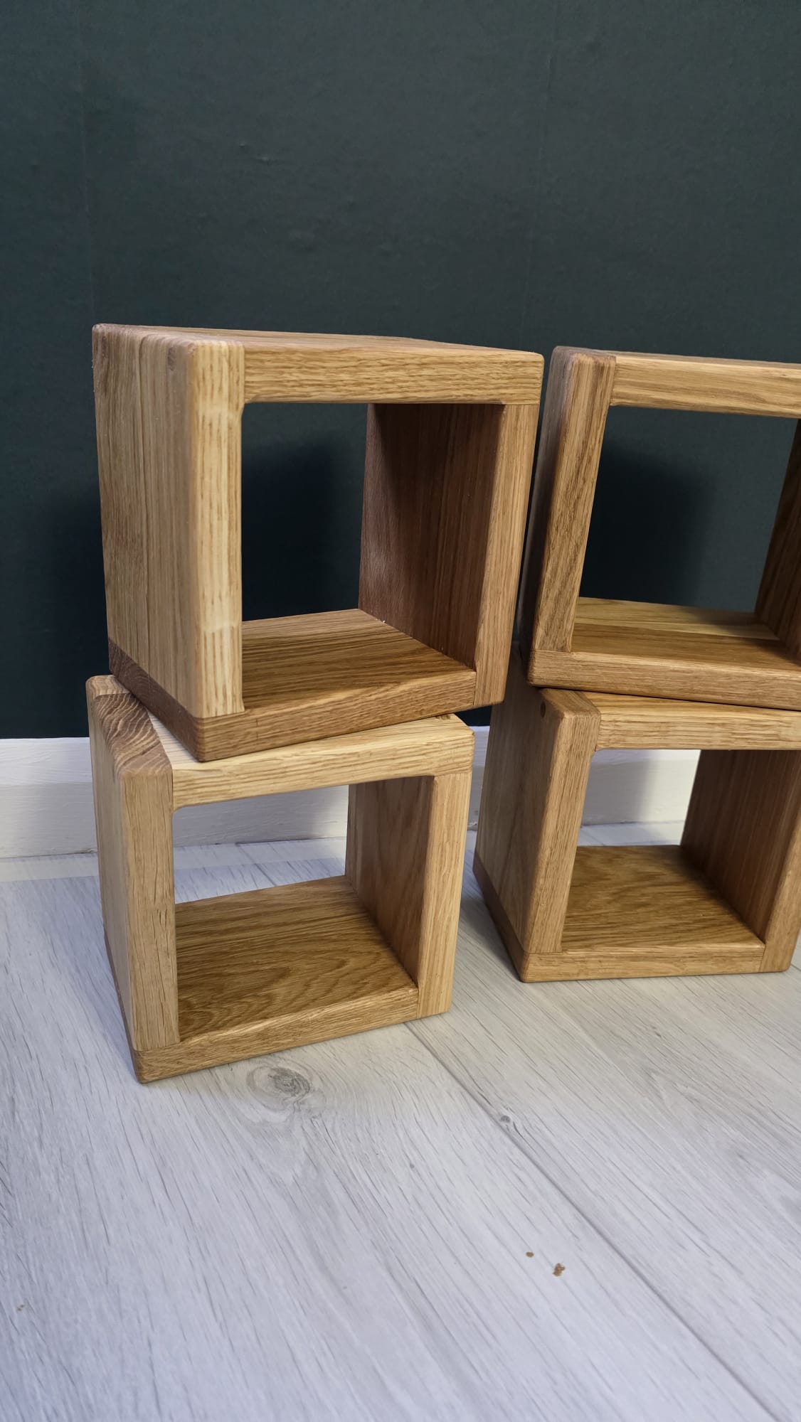 Solid Oak Cube Wall Shelf | Floating Wooden Shelf | Handmade Minimalist Storage 
