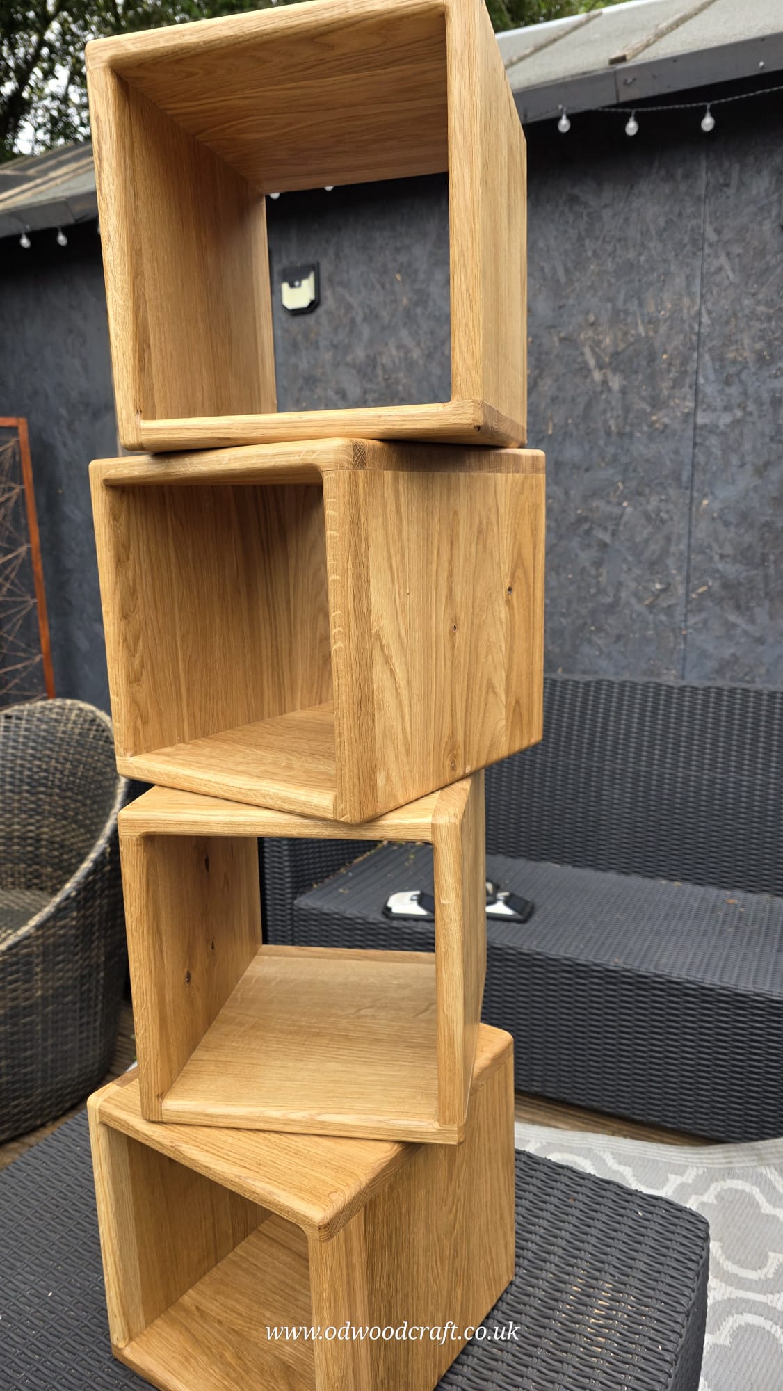 Solid Oak Cube Shelves 30cm | Floor Standing Storage Cubes x 1
