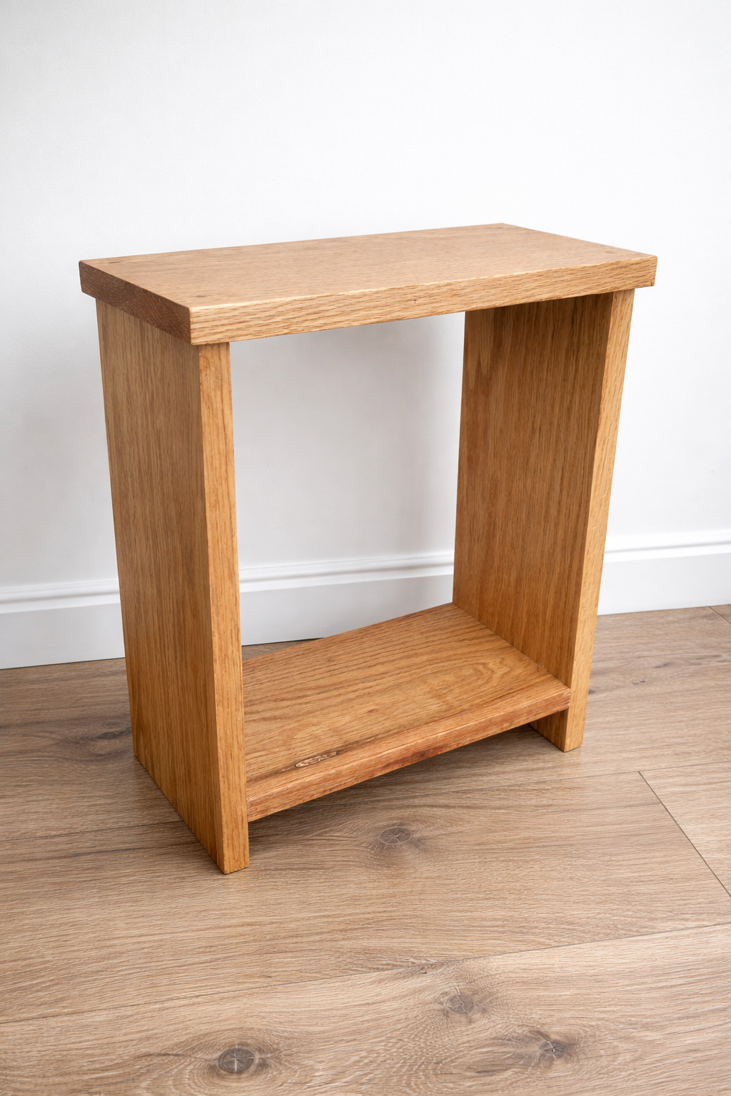 Reclaimed Oak Side Table, Rustic Bedside Nightstand, Solid Wood Furniture