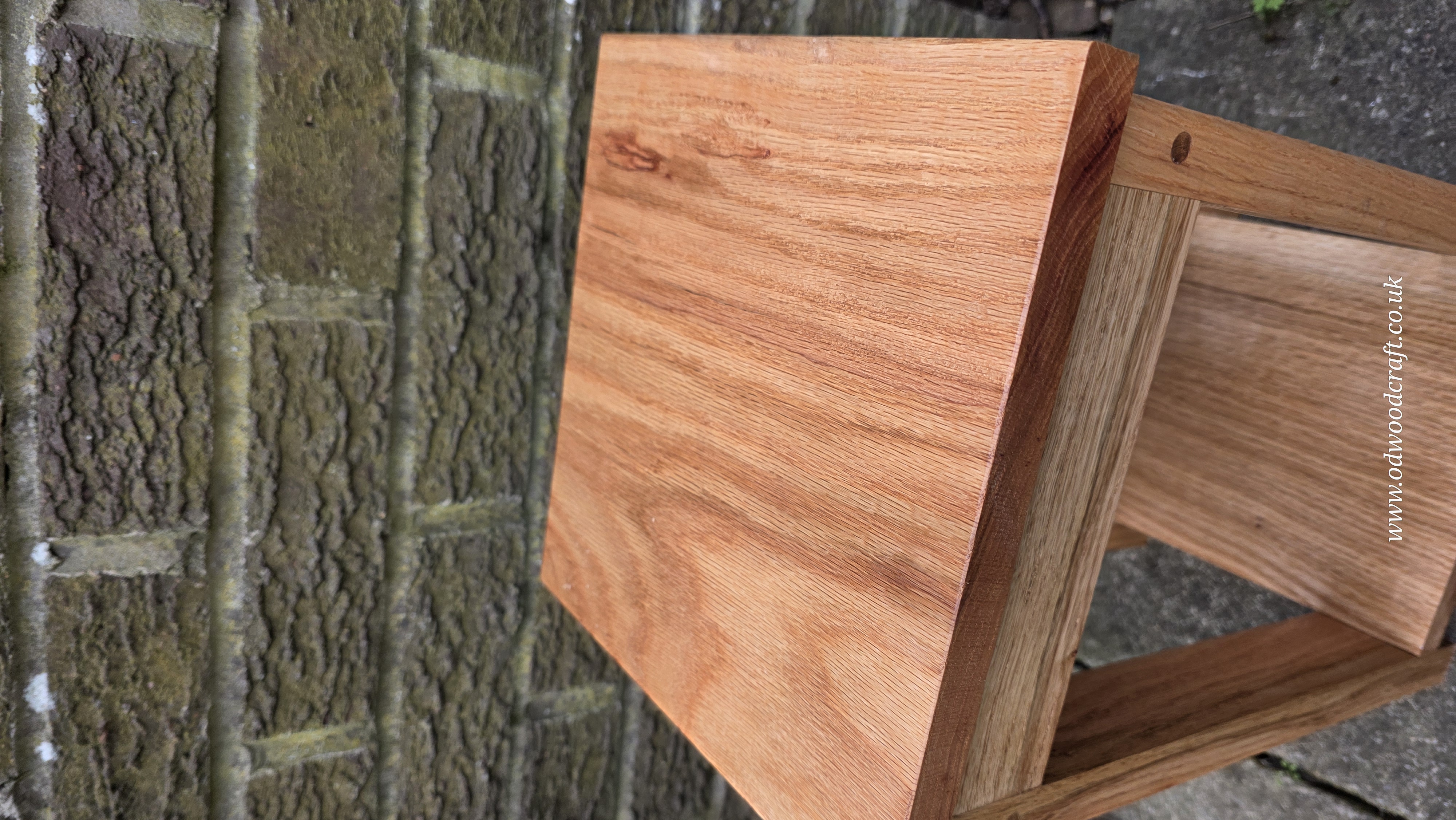 Reclaimed Oak small Side Table, Rustic Solid Wood Nightstand, Handmade Furniture