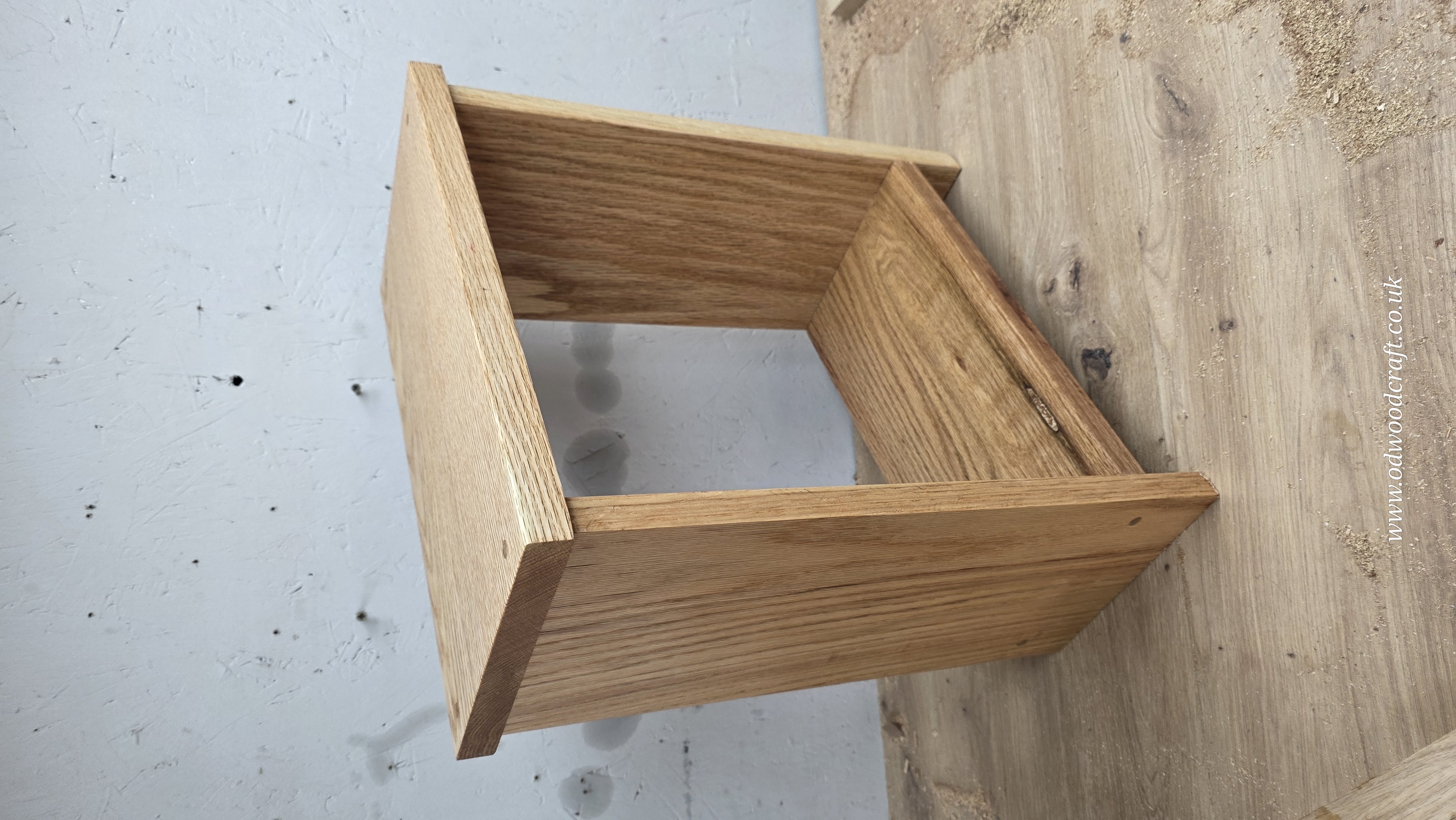 Reclaimed Oak Side Table, Rustic Bedside Nightstand, Solid Wood Furniture