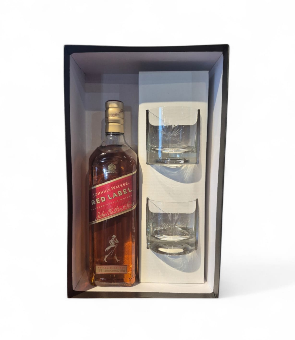 Johnnie Walker Red Label Whisky 1 Litro Estuche c/vasos