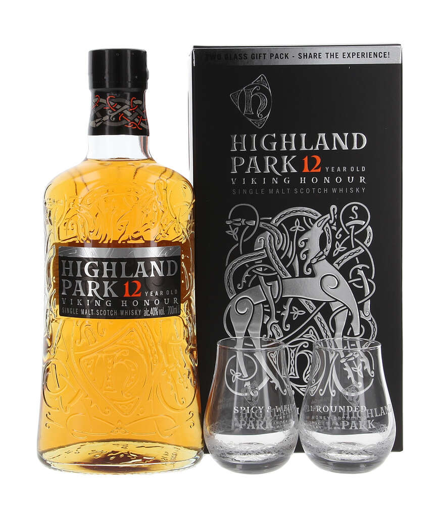 Highland Park 12 años + Vasos Estuche 700ml